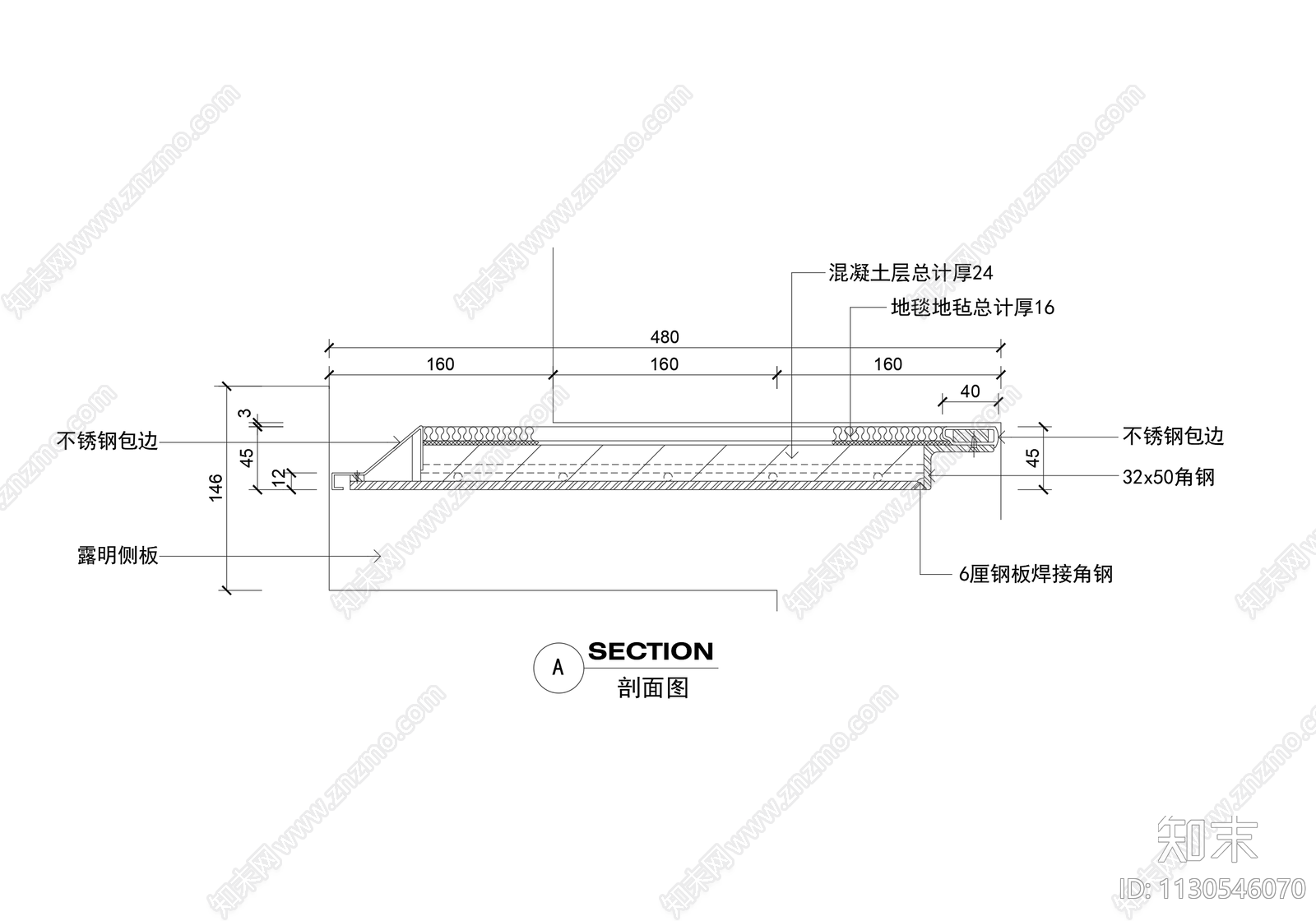 玻璃楼梯节点cad施工图下载【ID:1130546070】