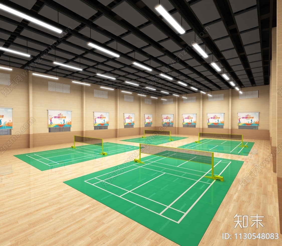 860平羽毛球馆施工图下载【ID:1130548083】