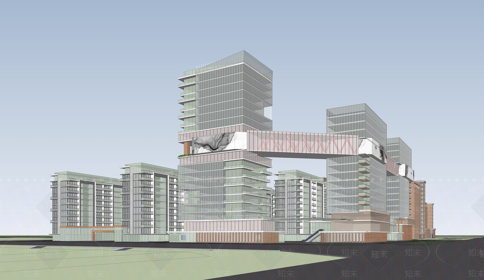 现代风格医疗建筑SU模型下载【ID:1130548368】