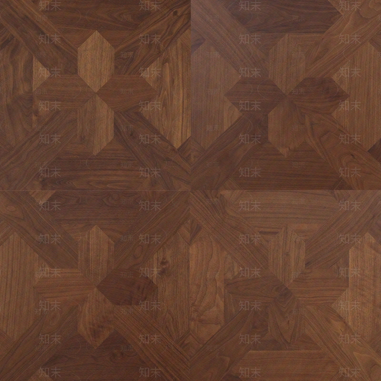 大艺树翡冷翠夏洛特黑胡桃拼花木地板贴图下载【ID:1130551240】