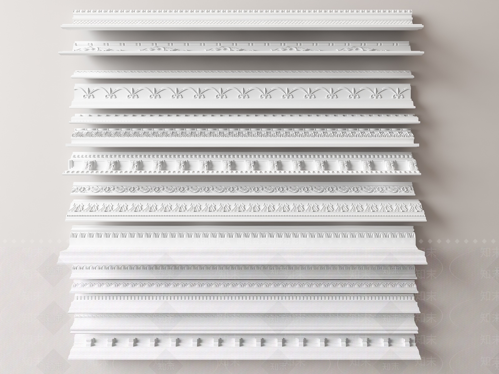 欧式石膏线SU模型下载【ID:1130551454】