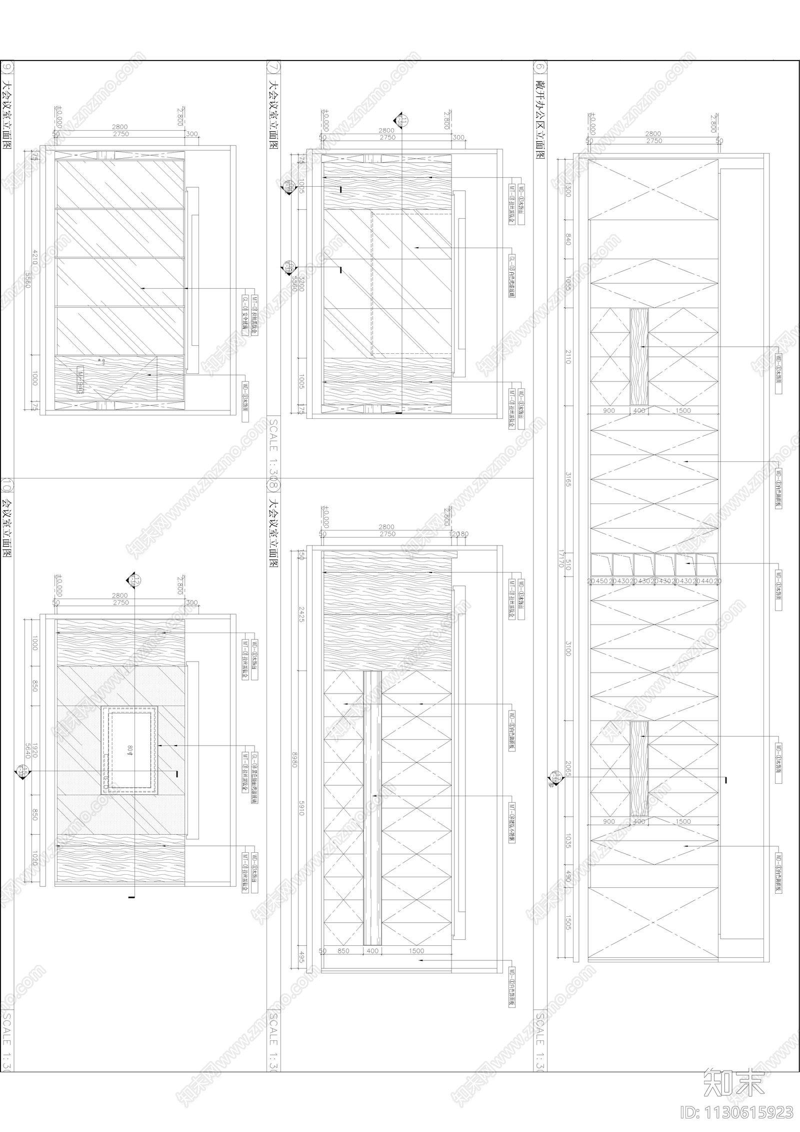 办公室室内cad施工图下载【ID:1130615923】