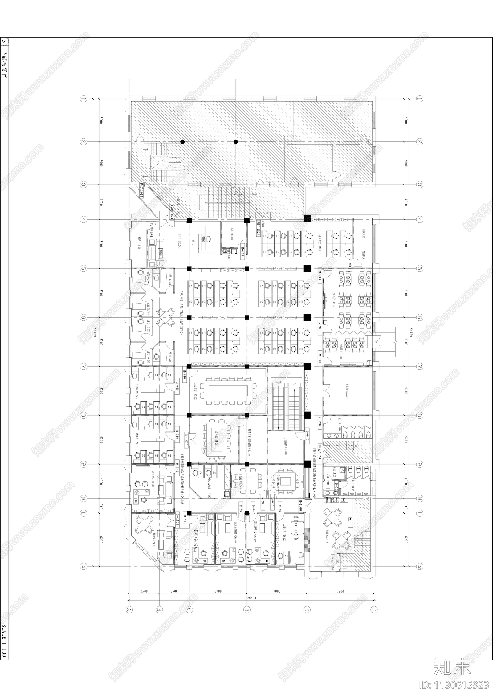 办公室室内cad施工图下载【ID:1130615923】
