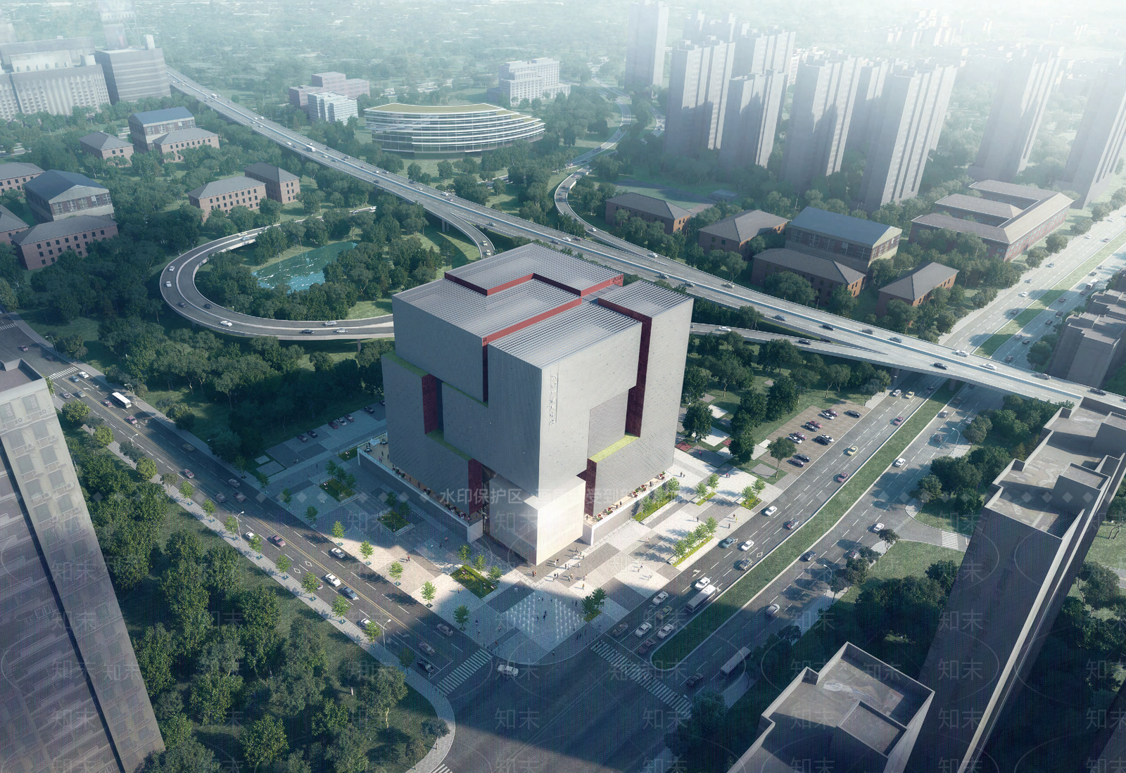 现代档案馆市民中心SU模型下载【ID:1130555281】
