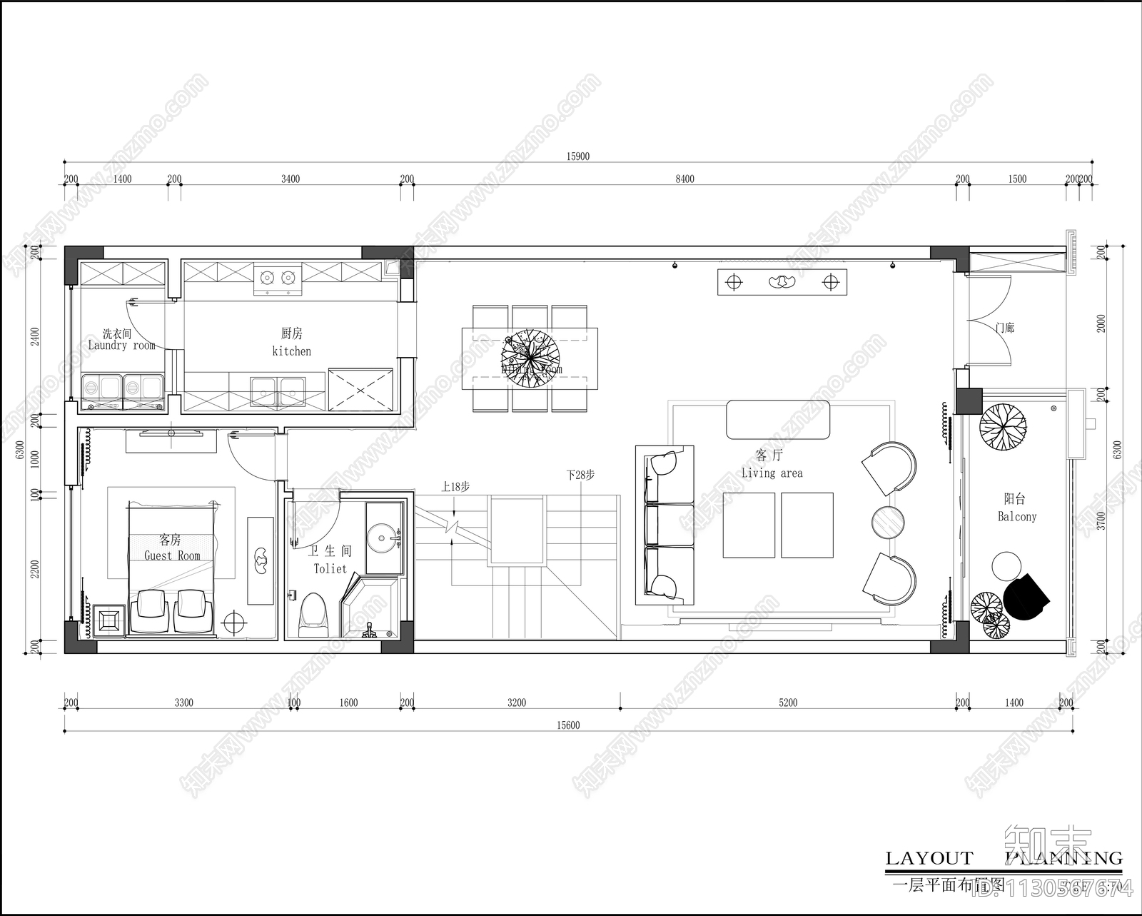 360平家装别墅cad施工图下载【ID:1130567674】