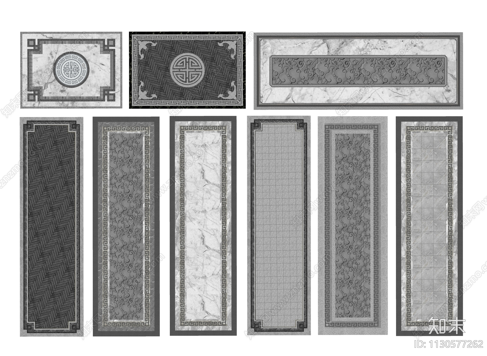 中式地面雕花SU模型下载【ID:1130577262】