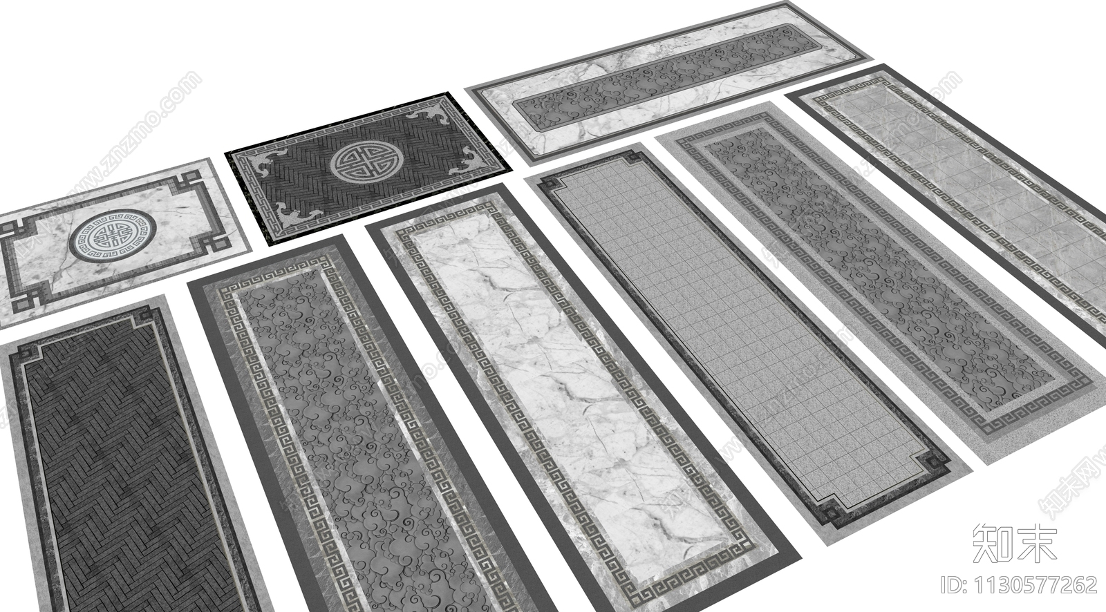 中式地面雕花SU模型下载【ID:1130577262】