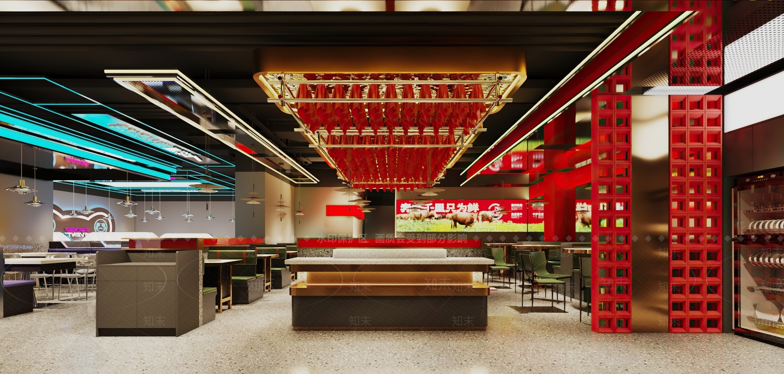 现代火锅店3D模型下载【ID:1130578467】