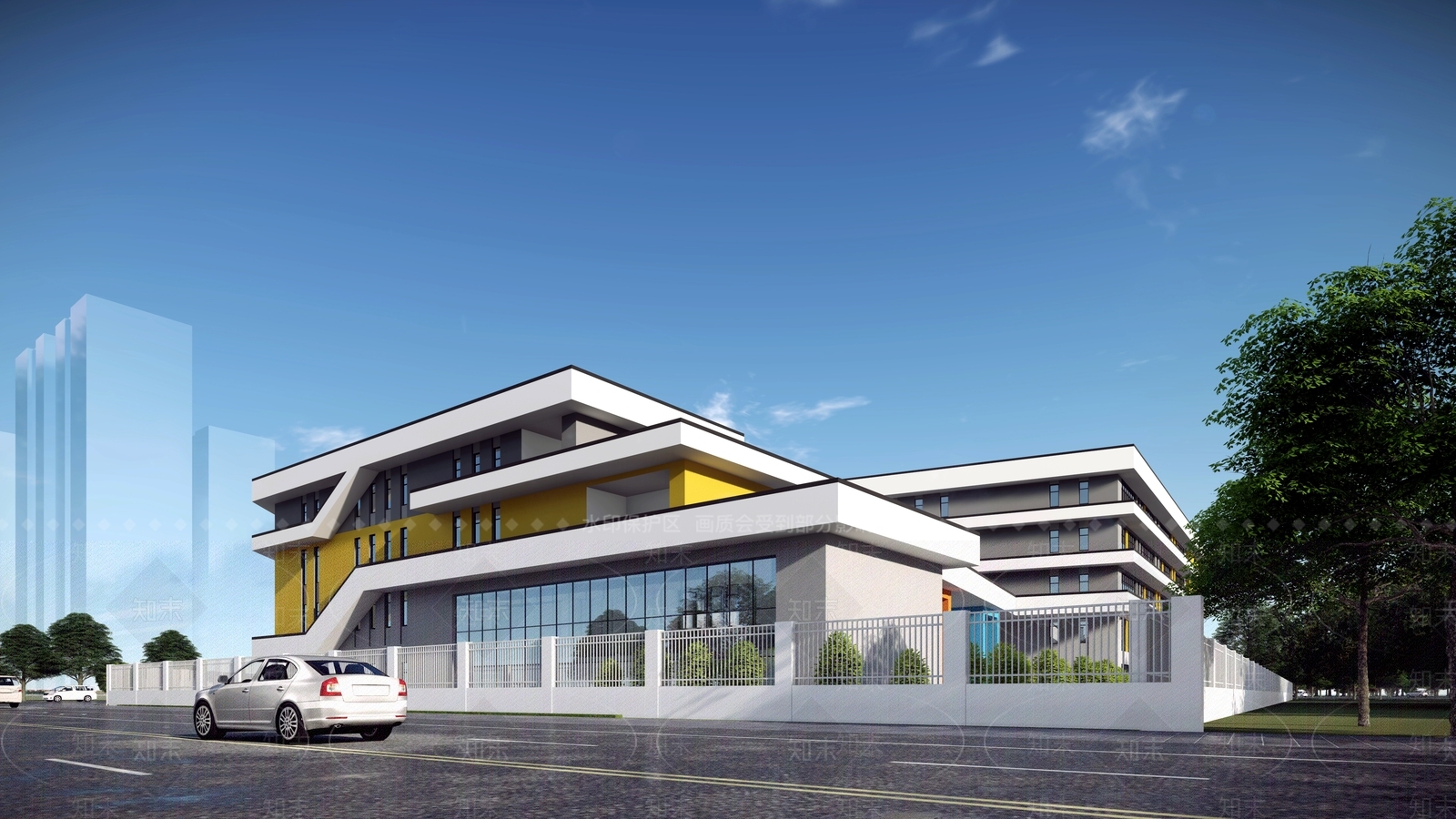 现代学校建筑SU模型下载【ID:1130773419】