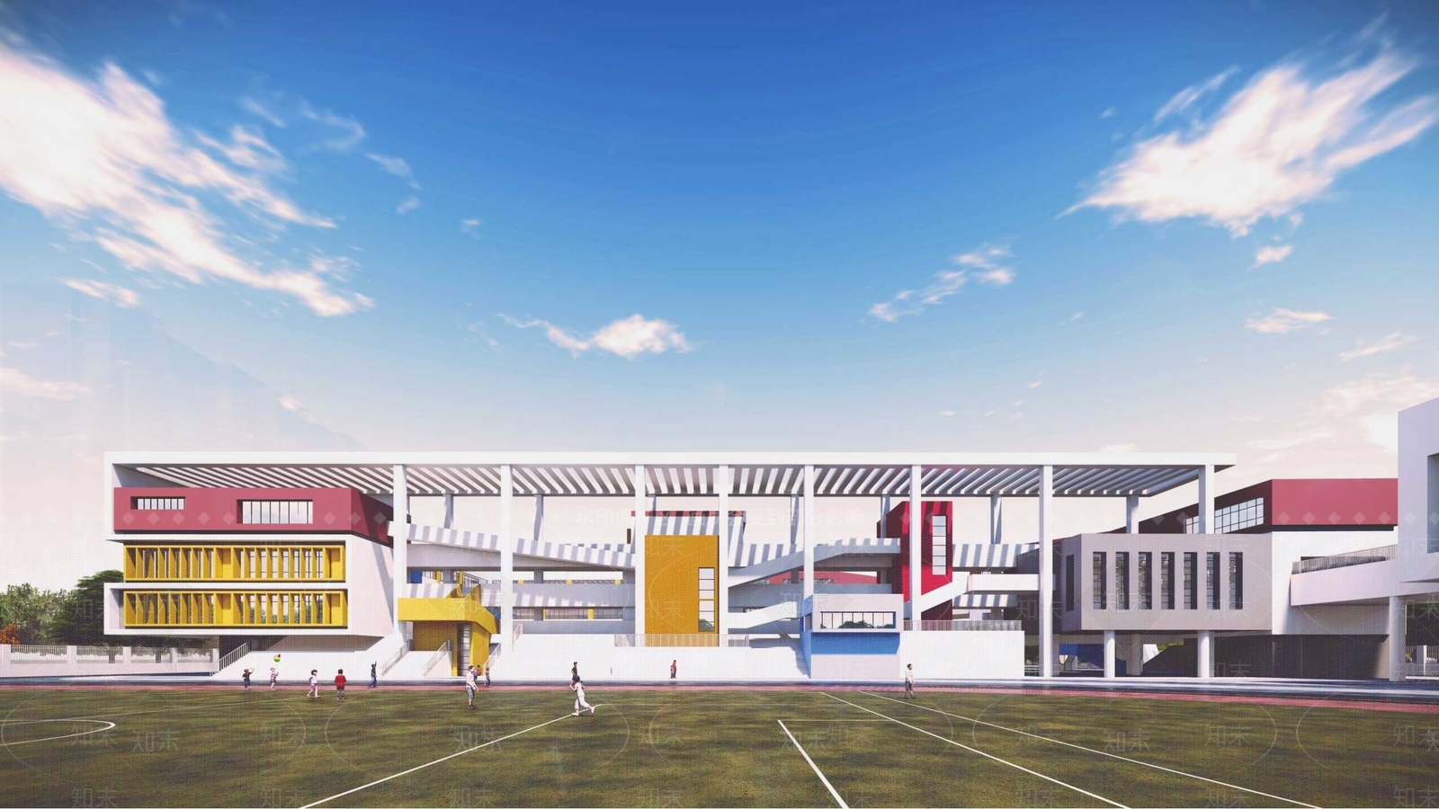 现代学校建筑SU模型下载【ID:1130773472】