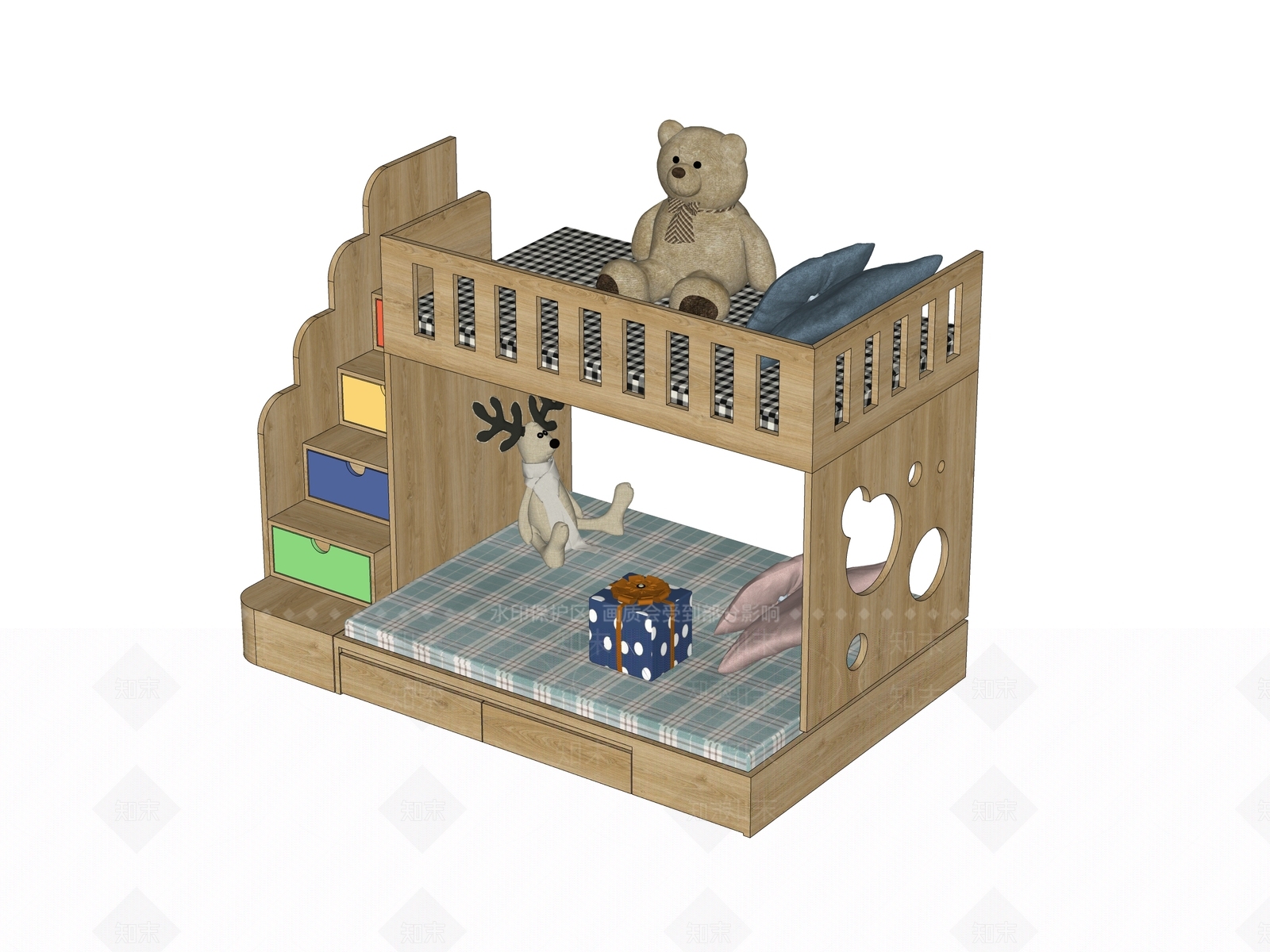 北欧儿童床SU模型下载【ID:1130583564】