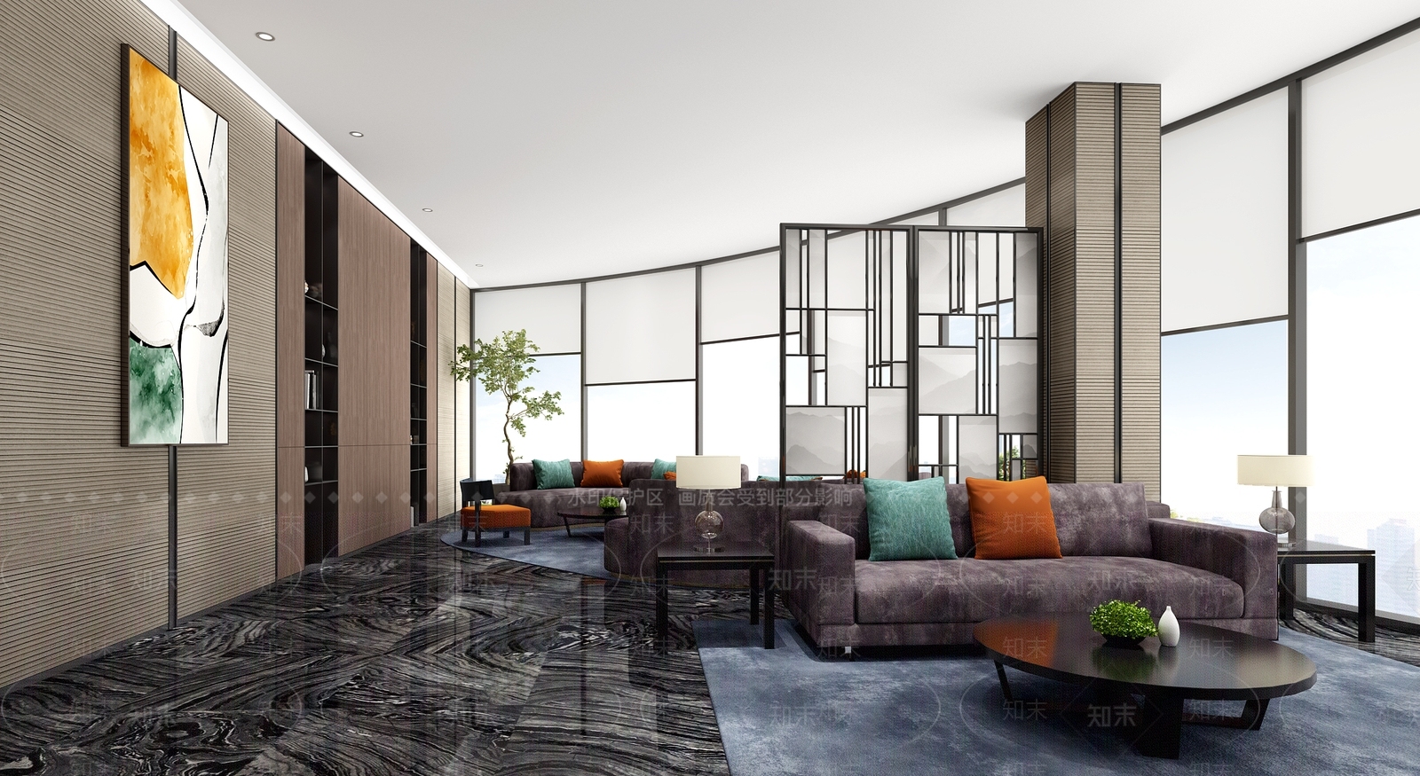 新中式会客厅3D模型下载【ID:1130584039】
