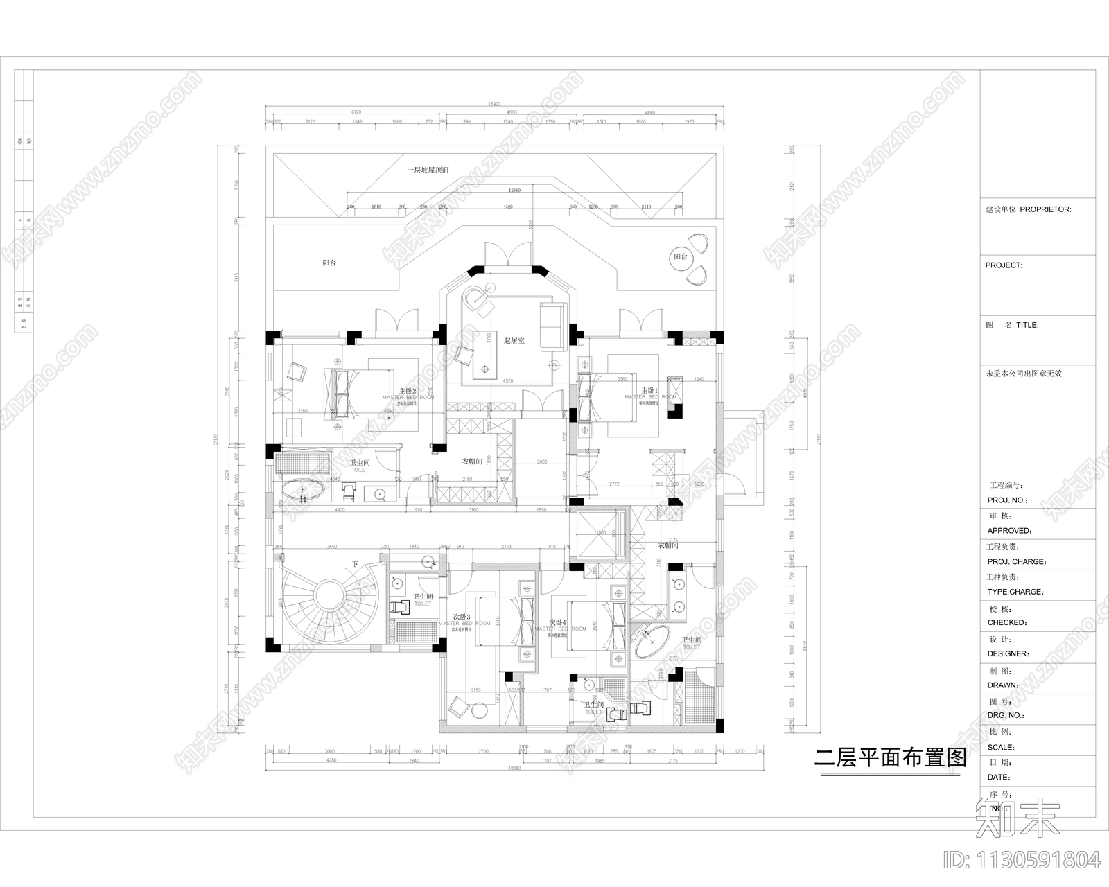 别墅室内装修cad施工图下载【ID:1130591804】