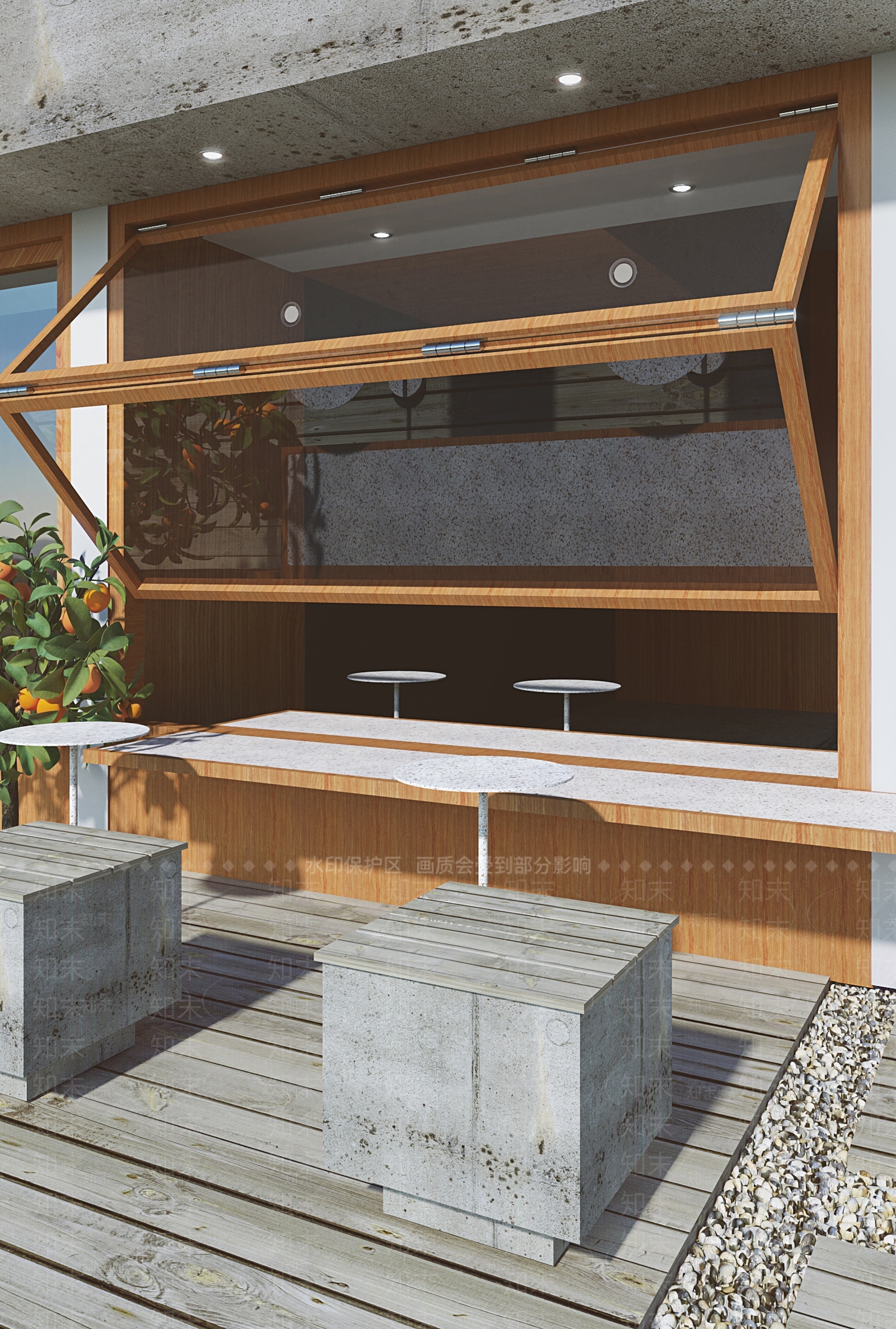 现代咖啡店外橱窗3D模型下载【ID:1130598272】