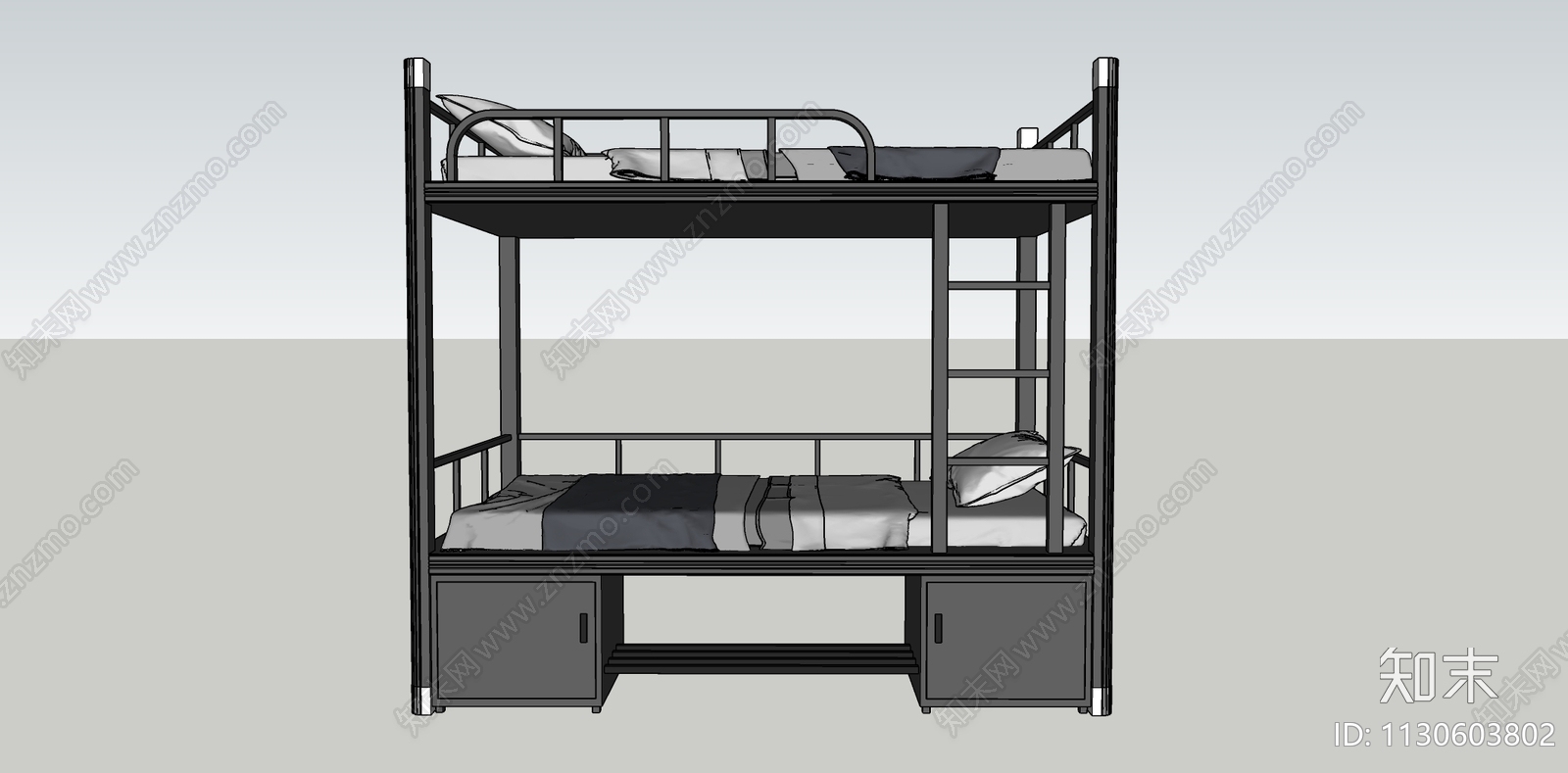 现代学生宿舍上下铺SU模型下载【ID:1130603802】
