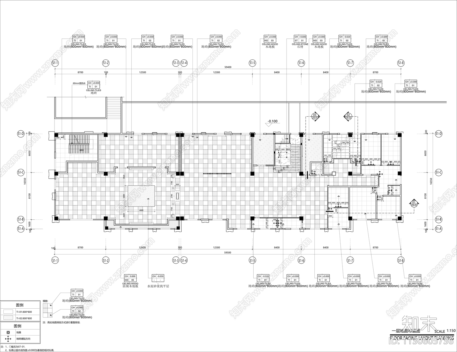 1200平去风格化售楼部效果图cad施工图下载【ID:1130605736】