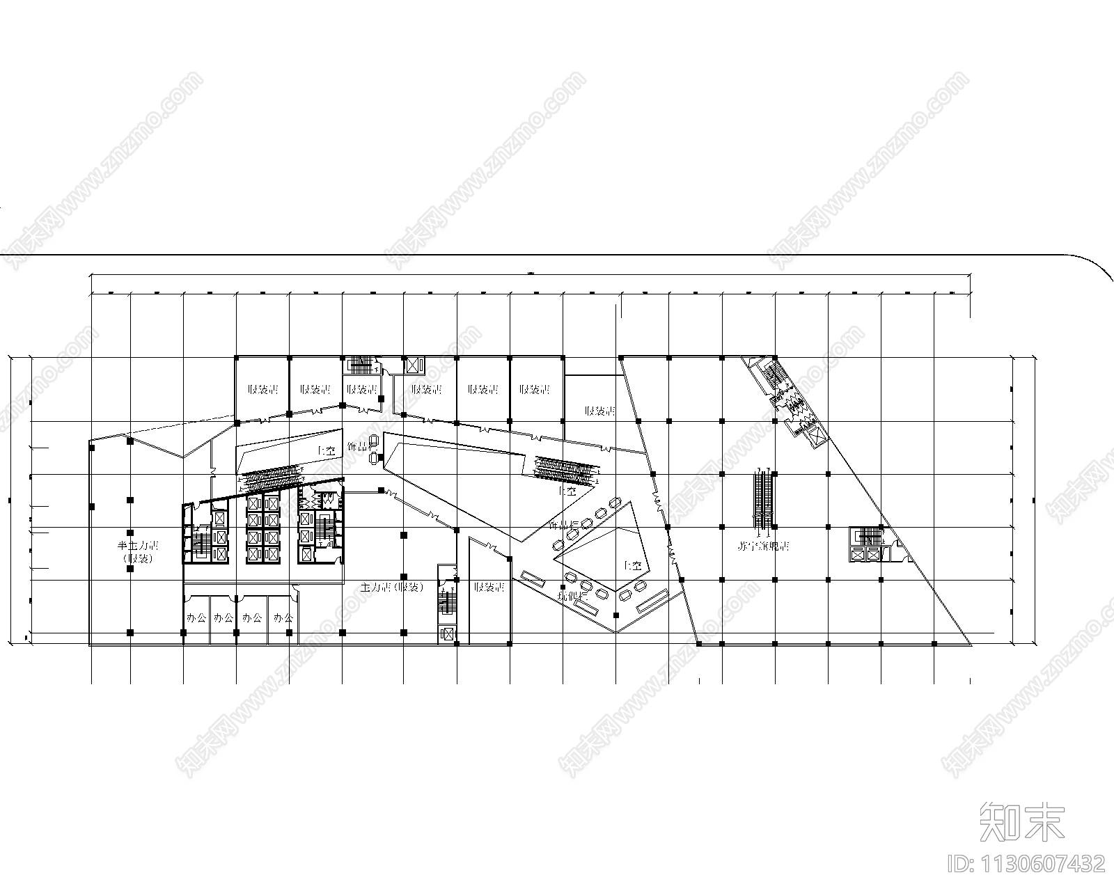 商业综合体建筑cad施工图下载【ID:1130607432】