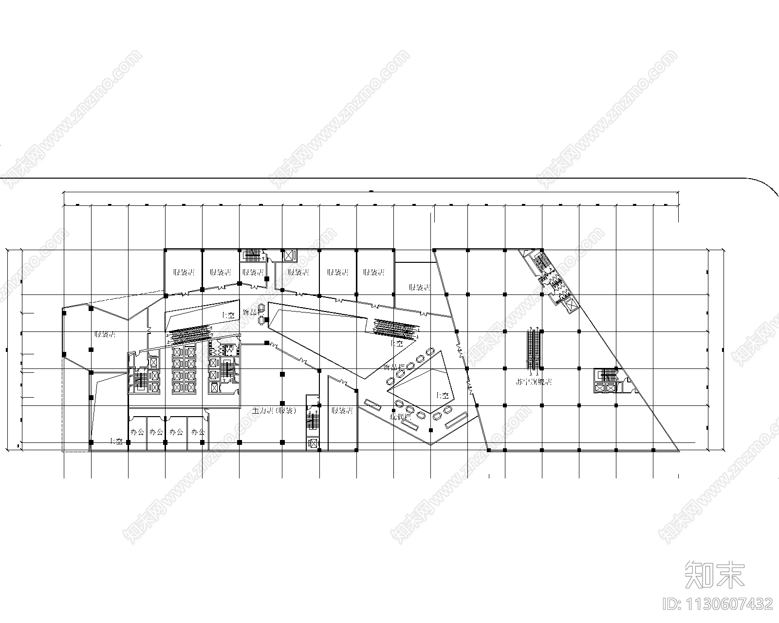 商业综合体建筑cad施工图下载【ID:1130607432】