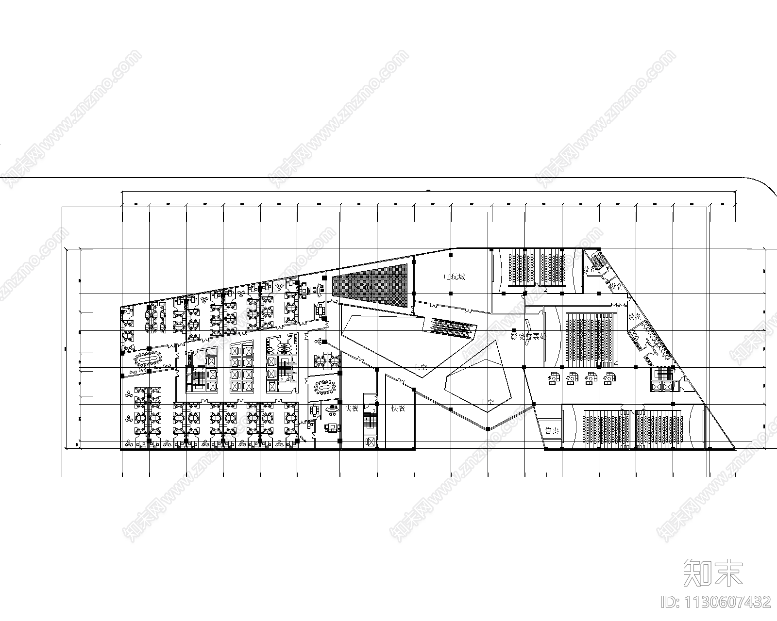 商业综合体建筑cad施工图下载【ID:1130607432】