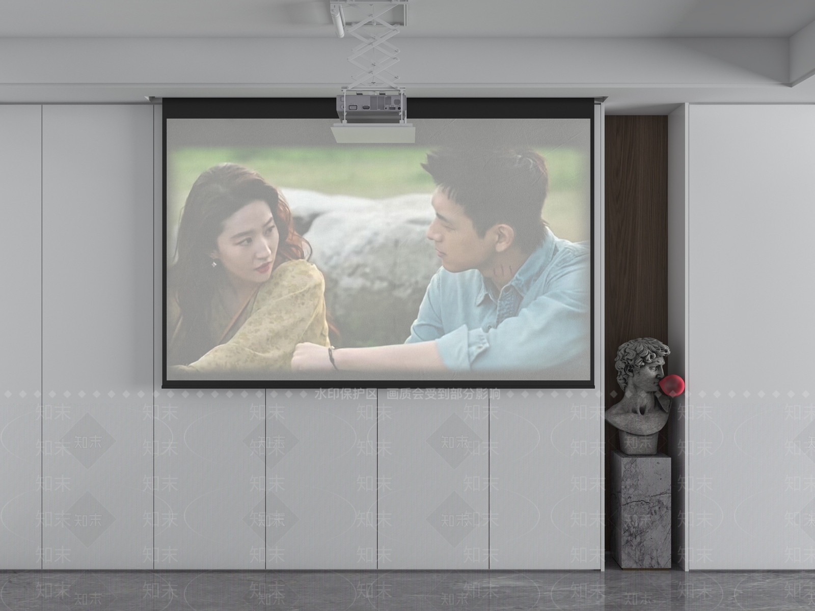 投影幕布SU模型下载【ID:1130609129】