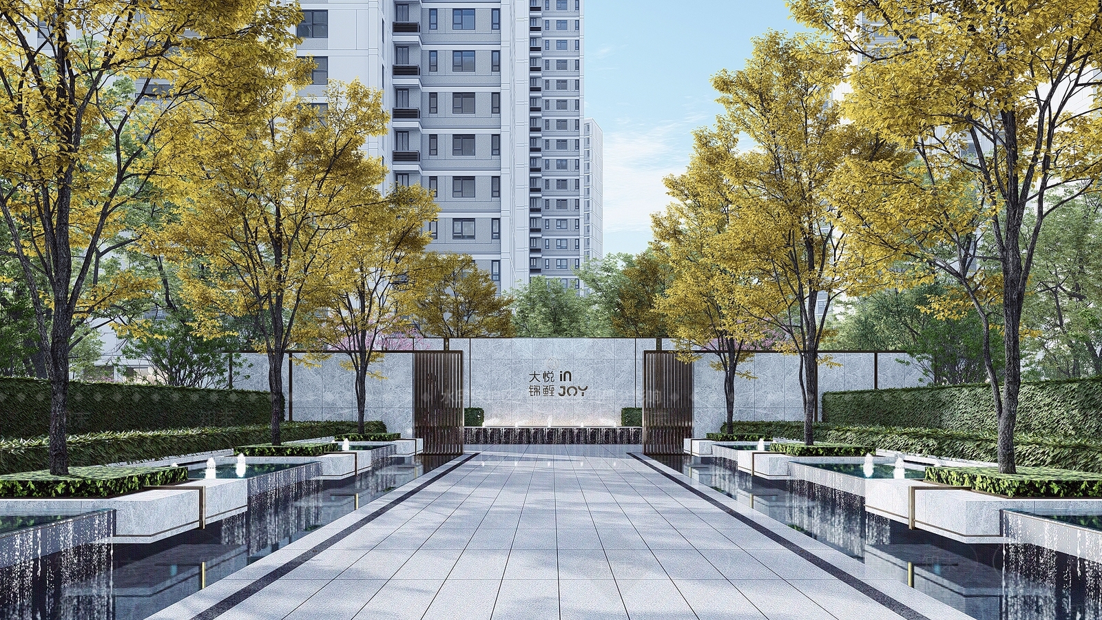 现代轴线小区景观SU模型下载【ID:1130609201】