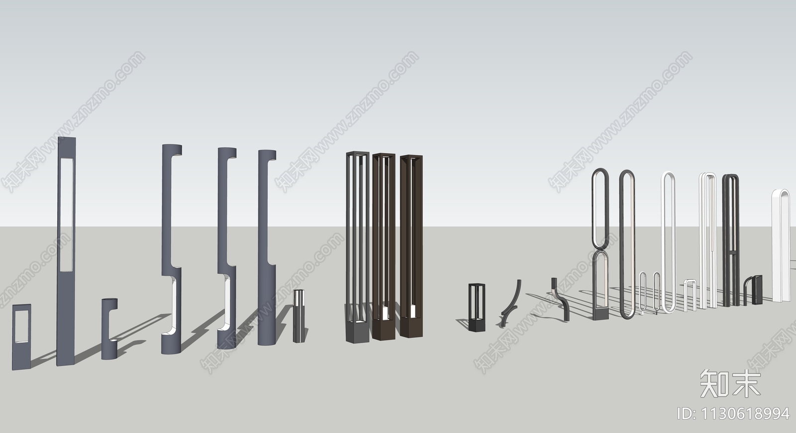现代庭院灯草坪灯集合SU模型下载【ID:1130618994】