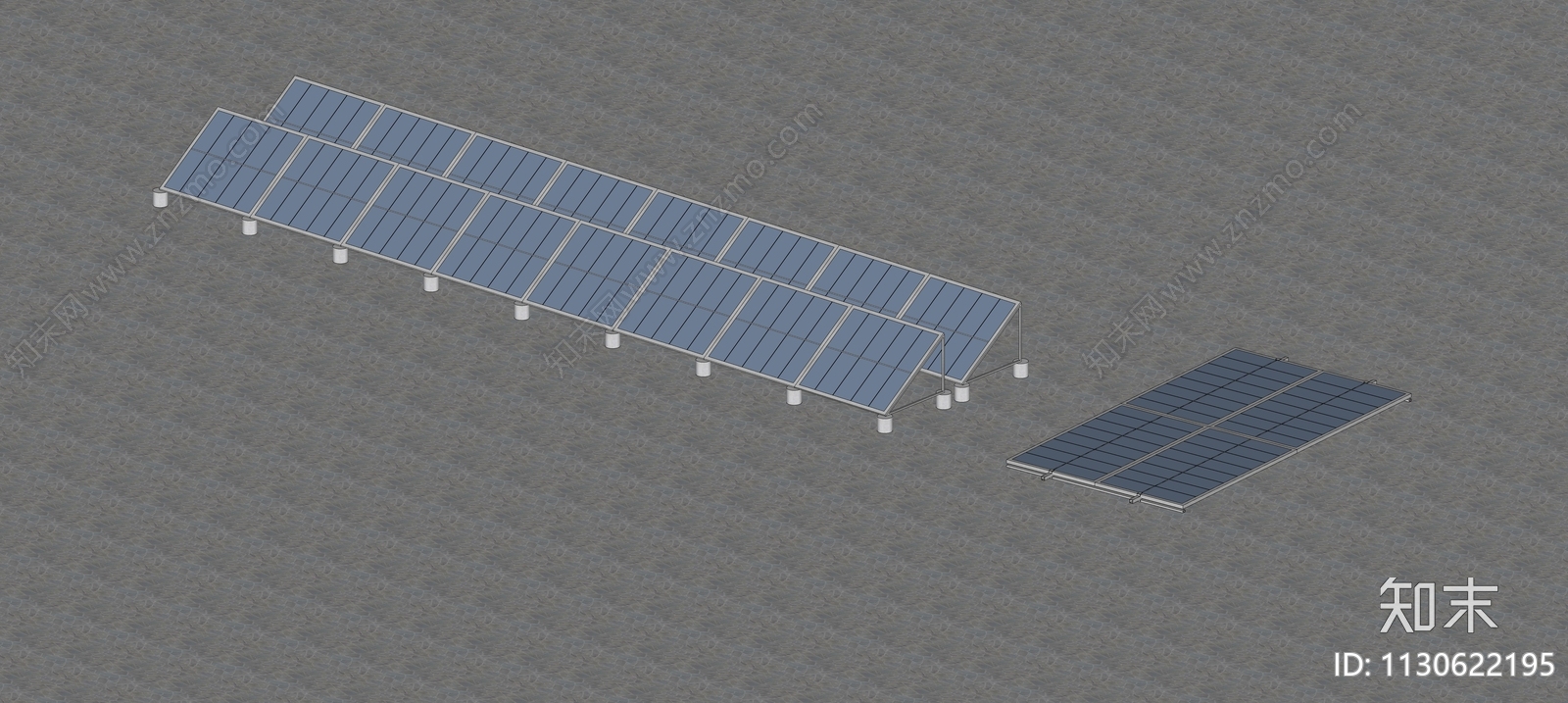 太阳能光伏板SU模型下载【ID:1130622195】