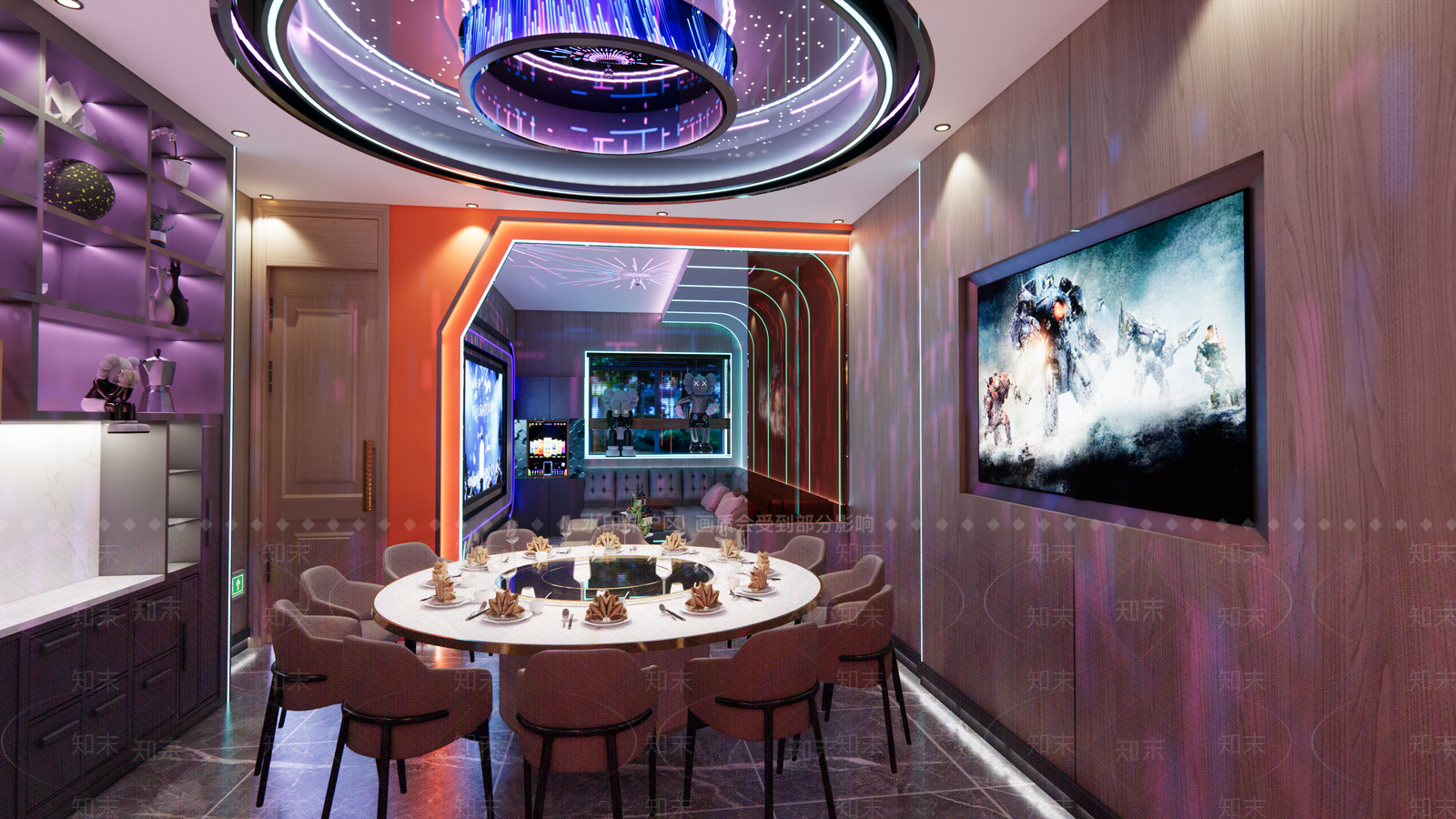 现代火锅店KTV包间SU模型下载【ID:1130622959】