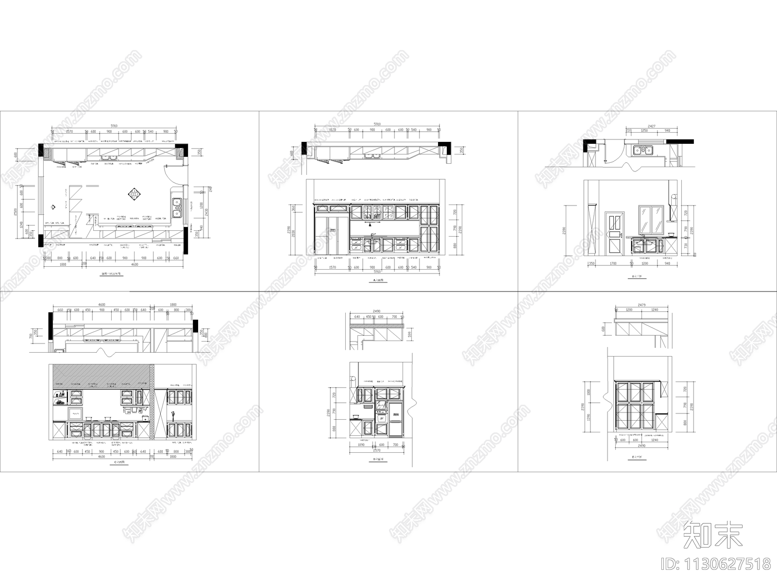 41套橱柜设计cad施工图下载【ID:1130627518】