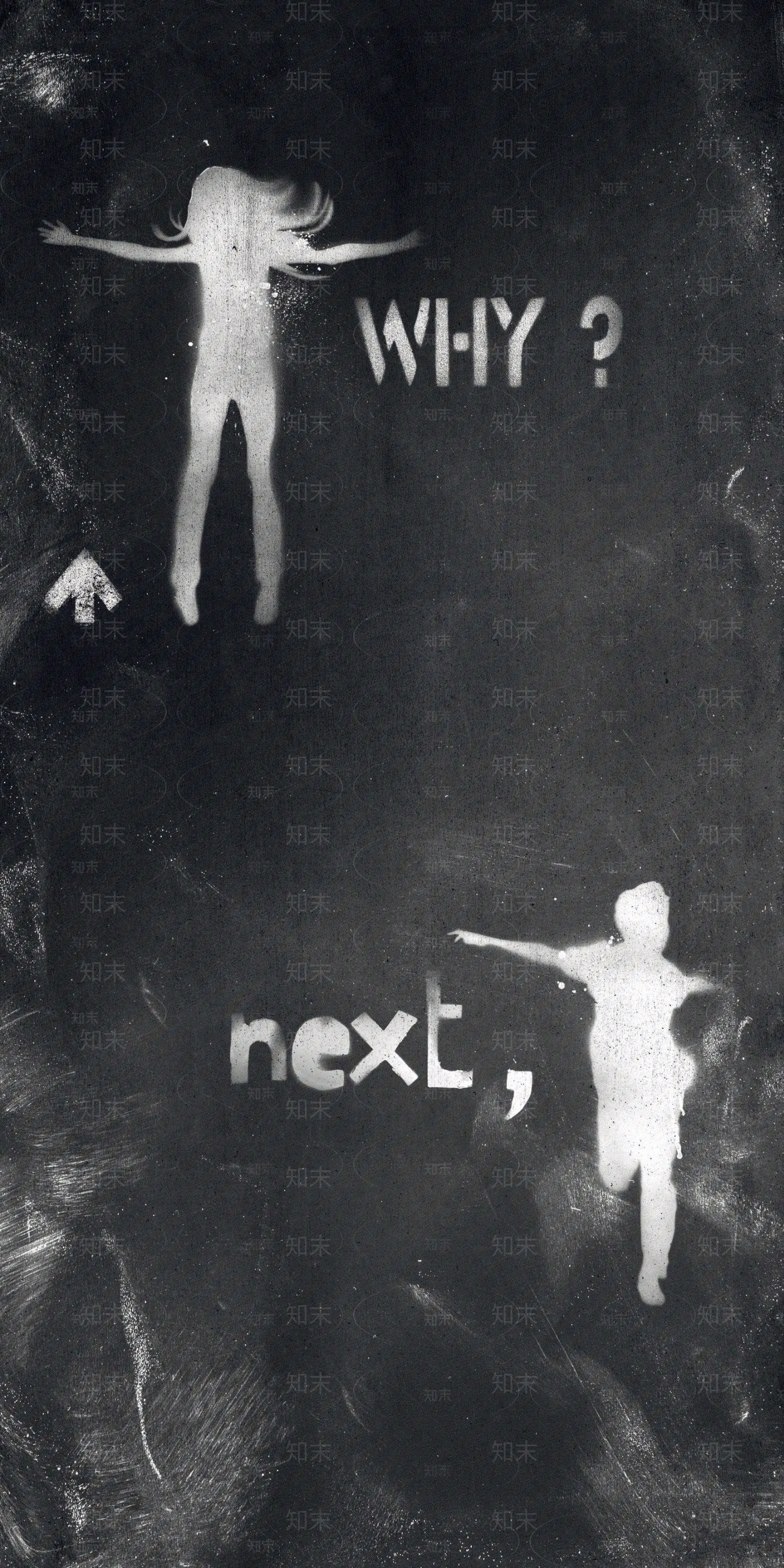 黑色人物个性印花瓷砖贴图下载【ID:1130640015】