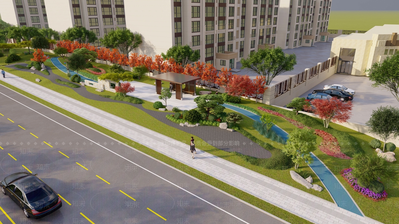 新中式口袋公园SU模型下载【ID:1130649865】