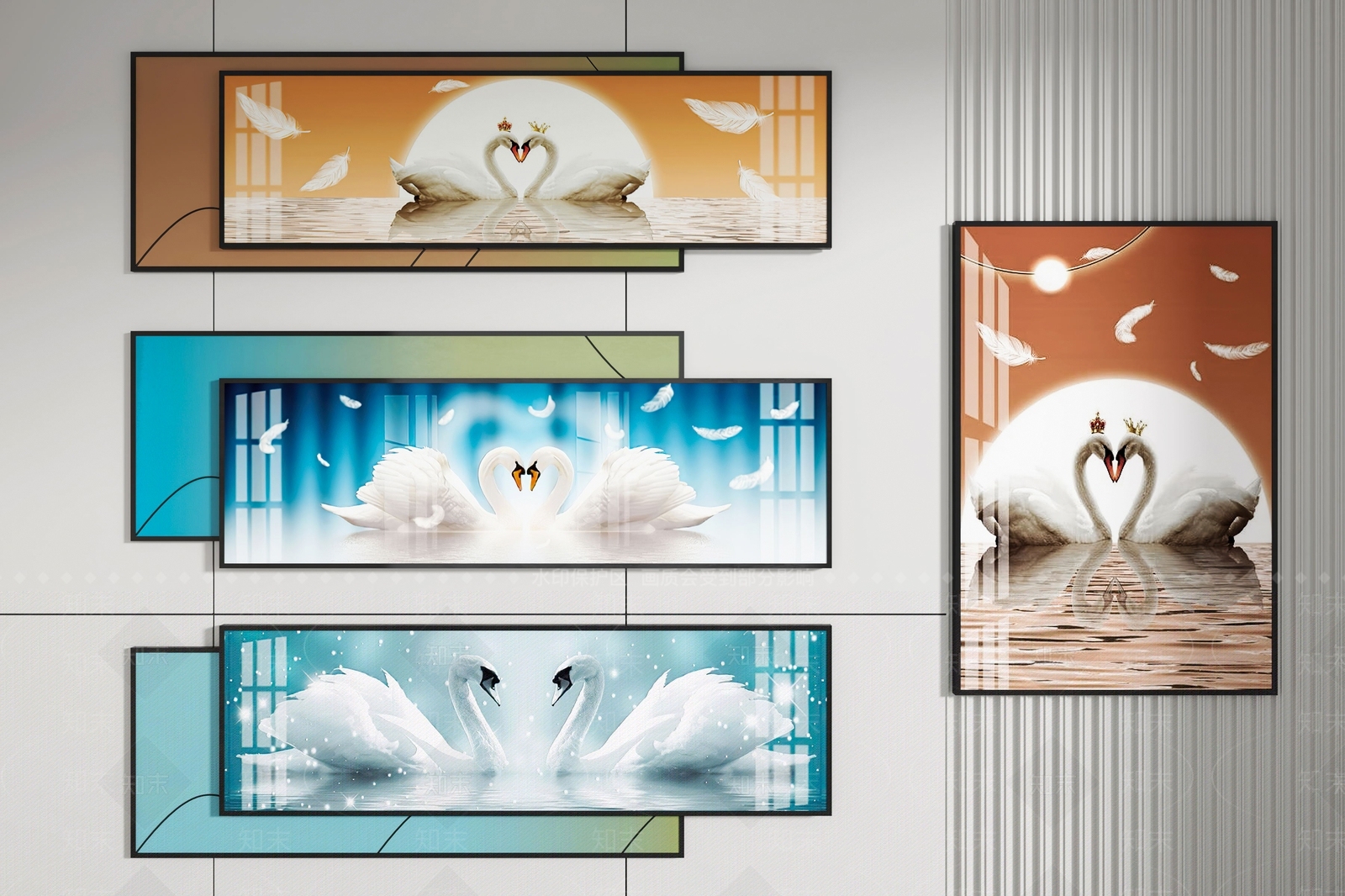 现代客厅装饰画3D模型下载【ID:1130659767】