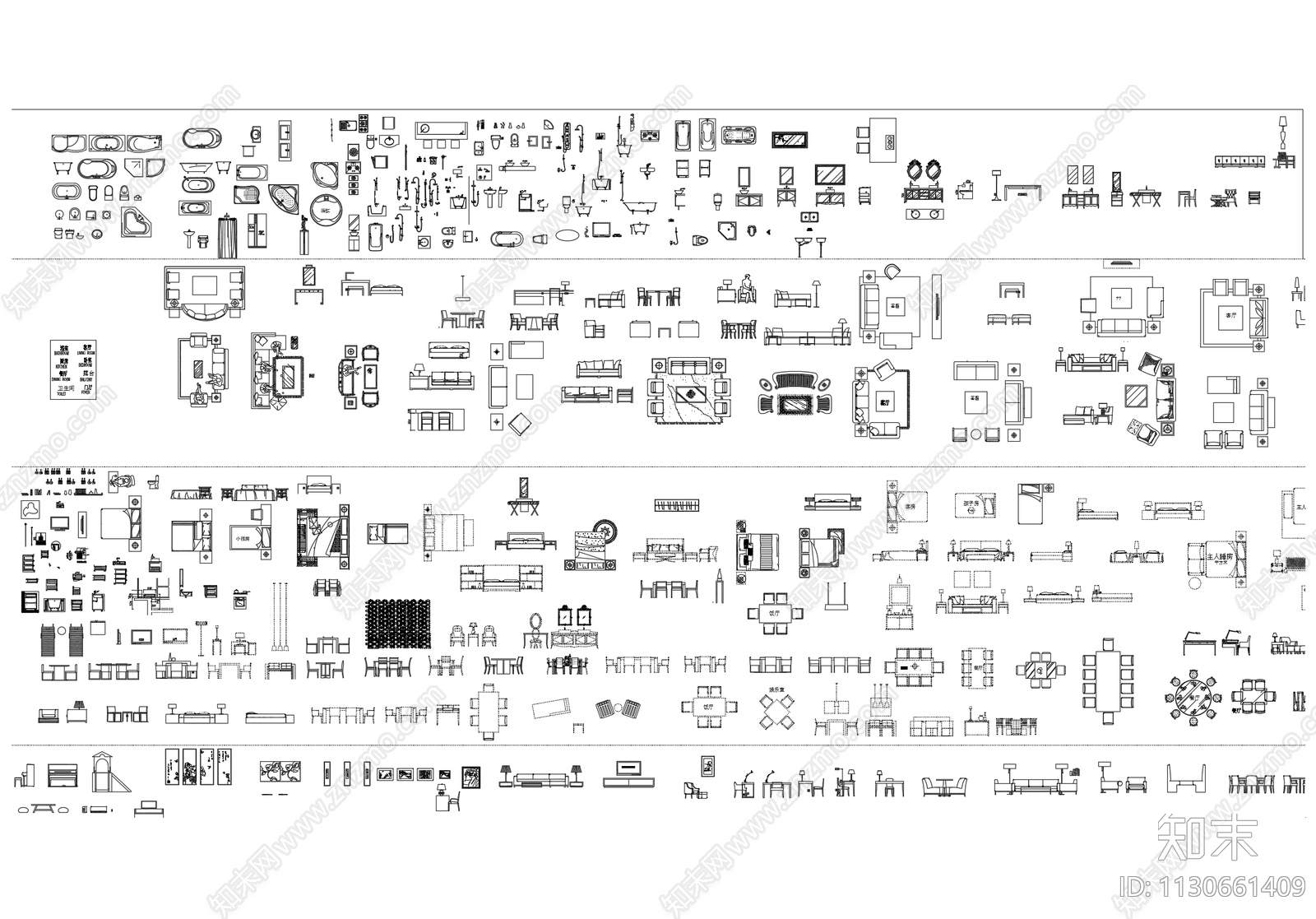 室内家具cad施工图下载【ID:1130661409】