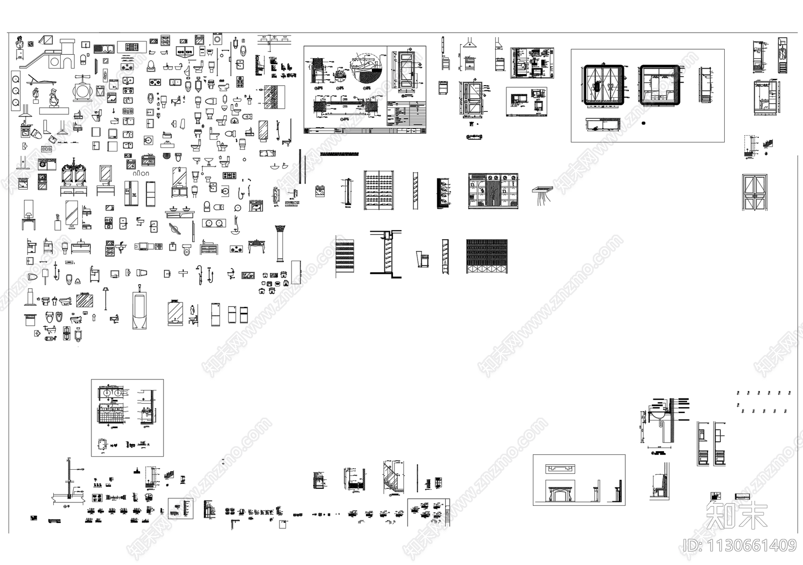 室内家具cad施工图下载【ID:1130661409】