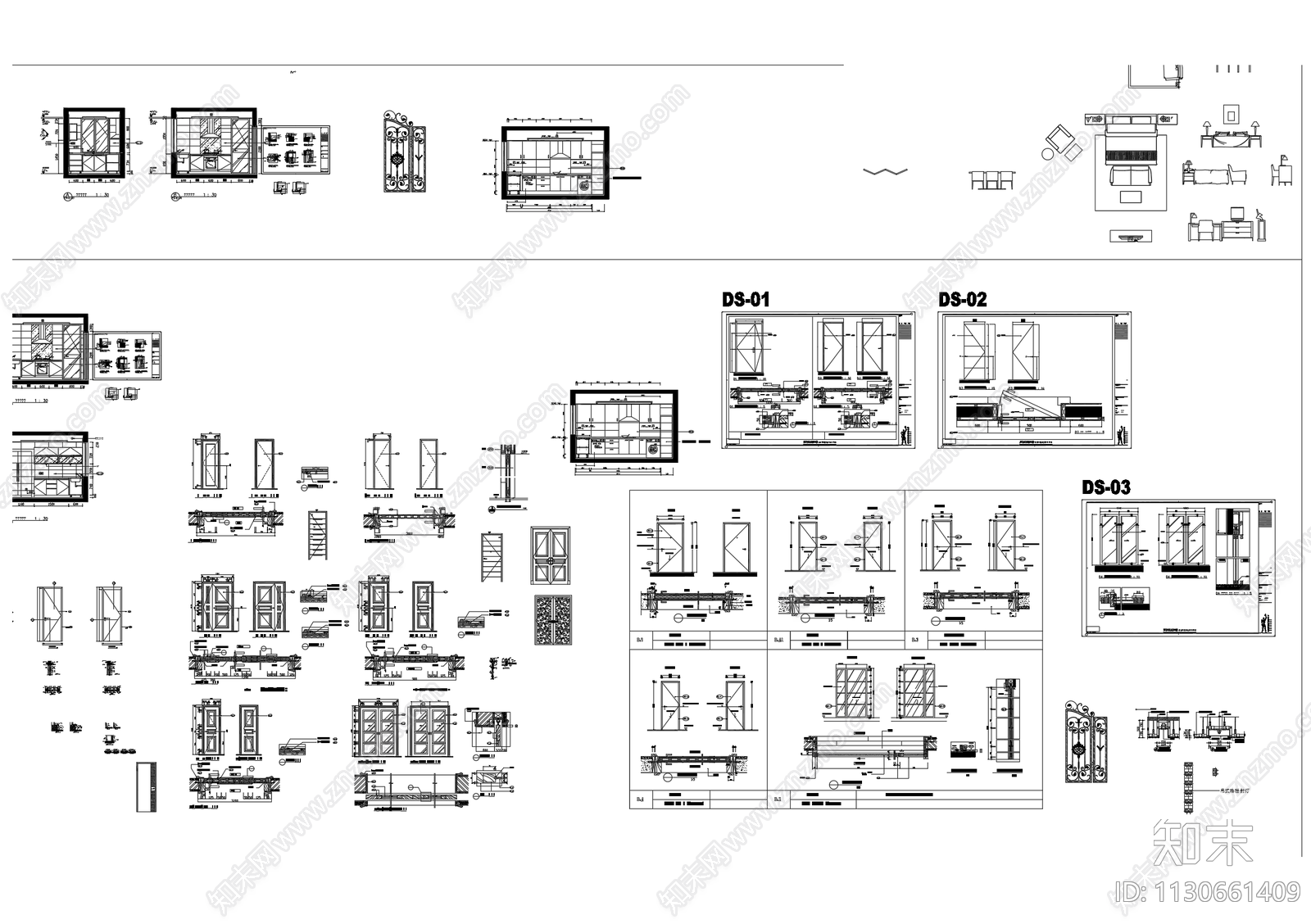 室内家具cad施工图下载【ID:1130661409】