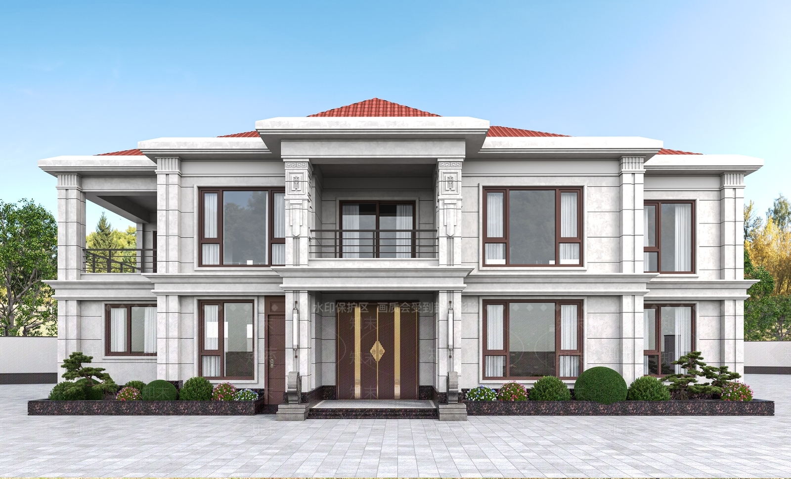 新中式独栋别墅3D模型下载【ID:1130667844】
