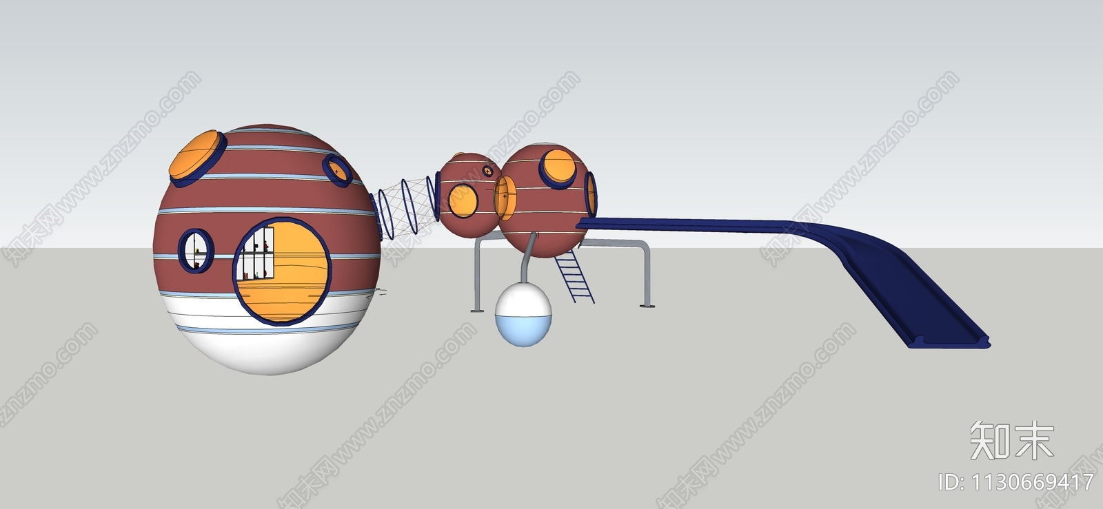 儿童滑梯SU模型下载【ID:1130669417】