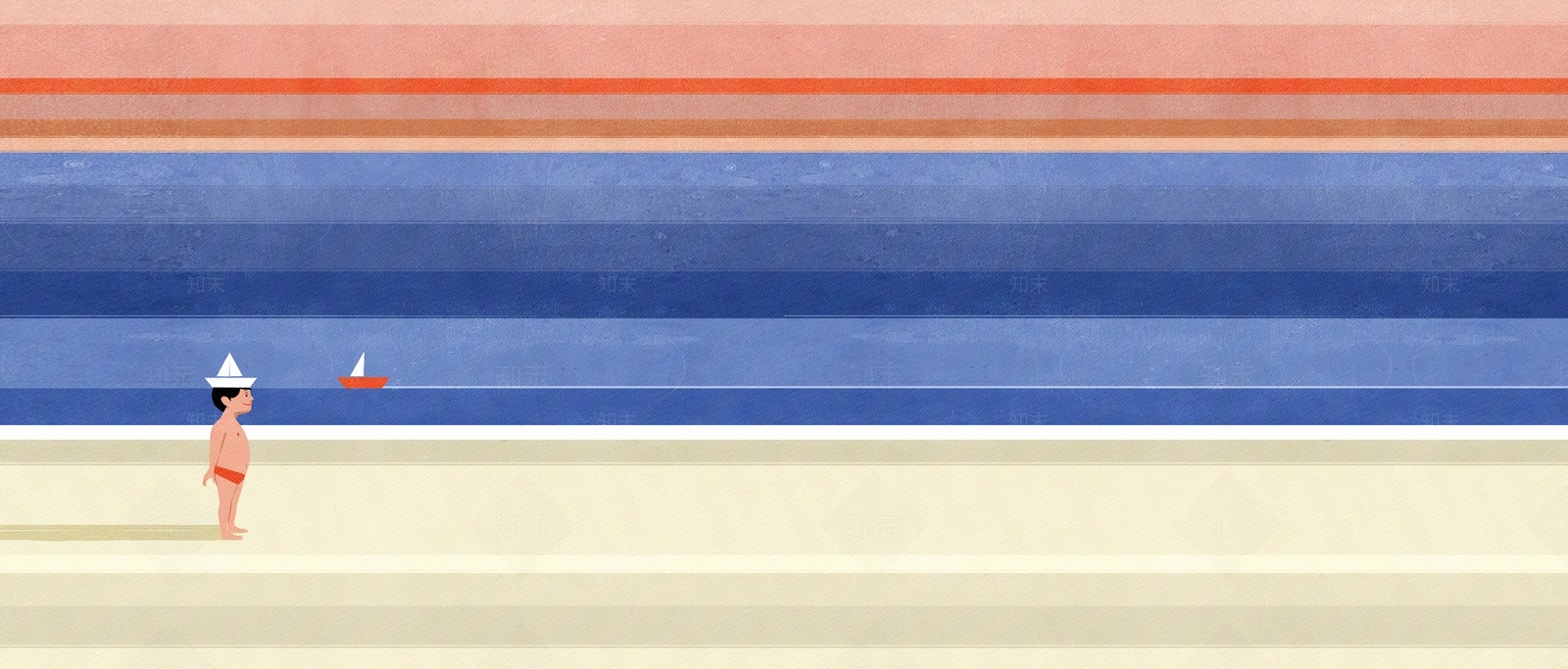 彩色跳色条纹卡通插画墙绘壁画贴图下载【ID:1130670173】