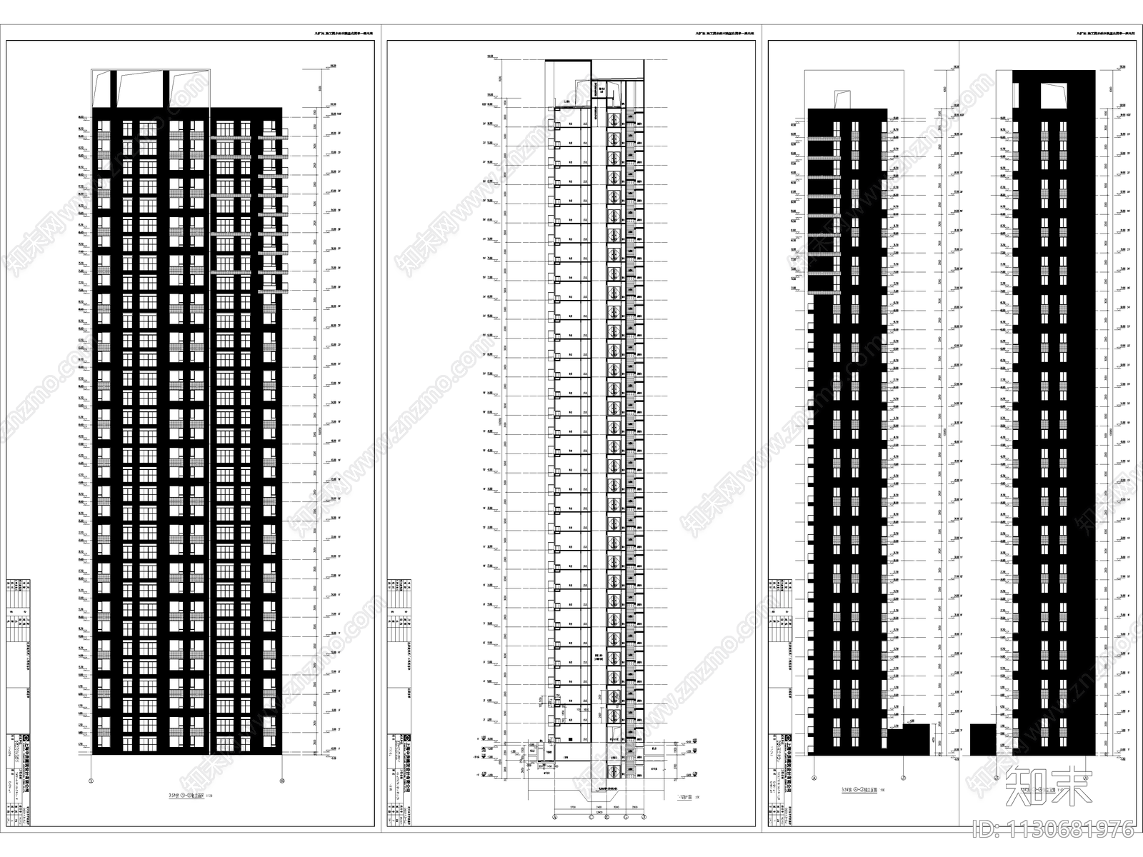 现代多高层住宅建筑cad施工图下载【ID:1130681976】