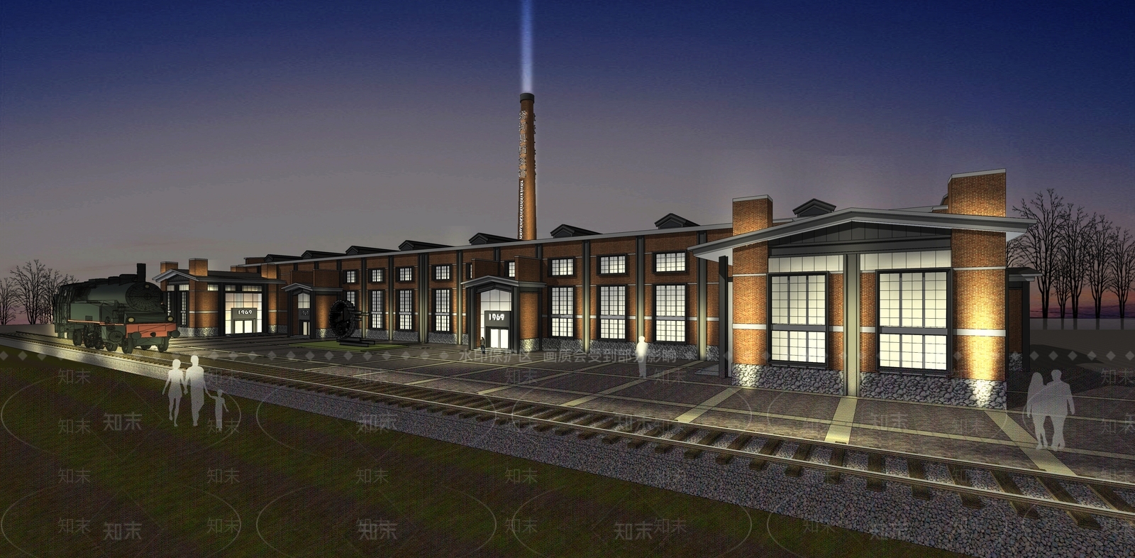 现代展览馆建筑SU模型下载【ID:1130682926】