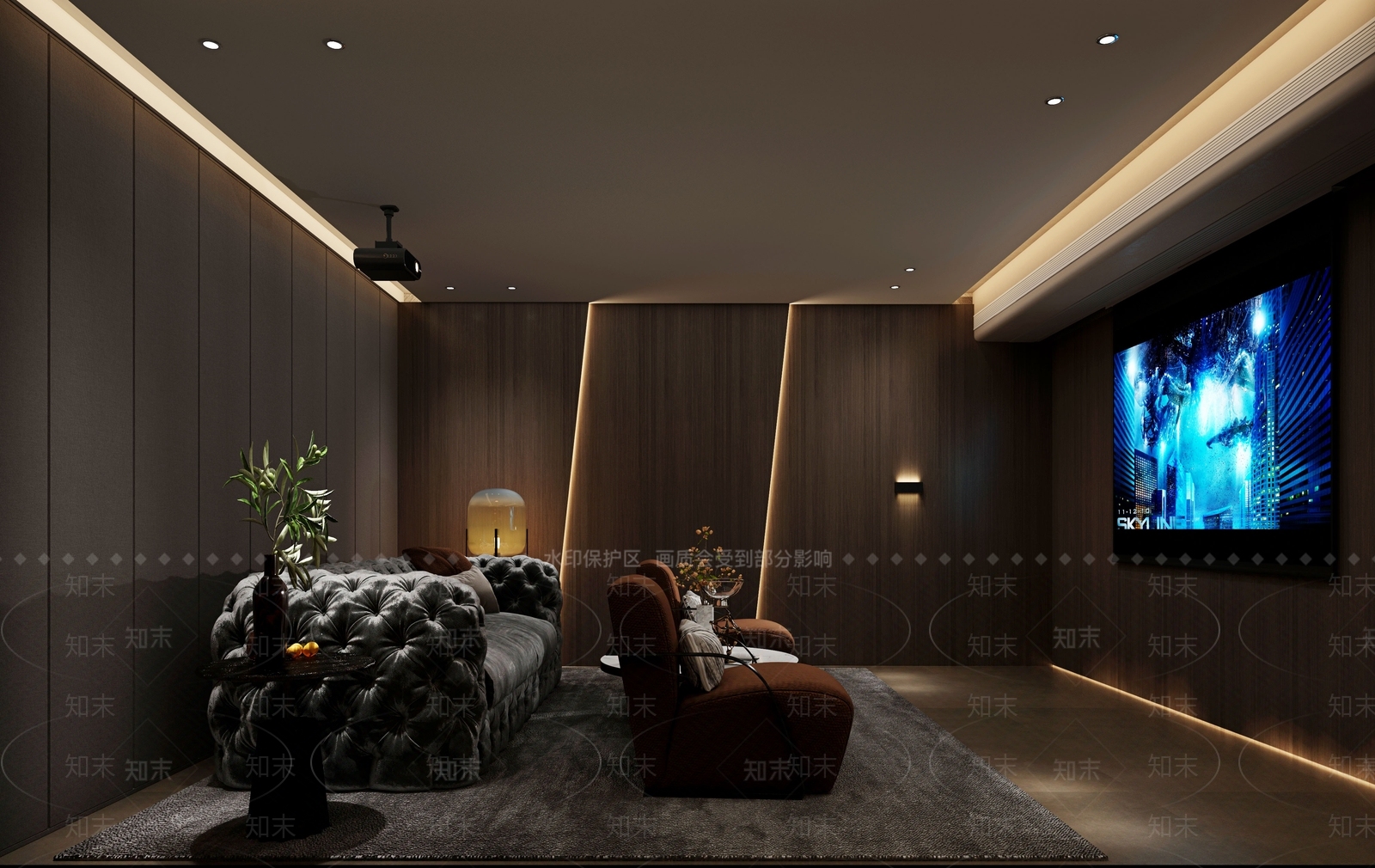 现代影音室3D模型下载【ID:1130700396】