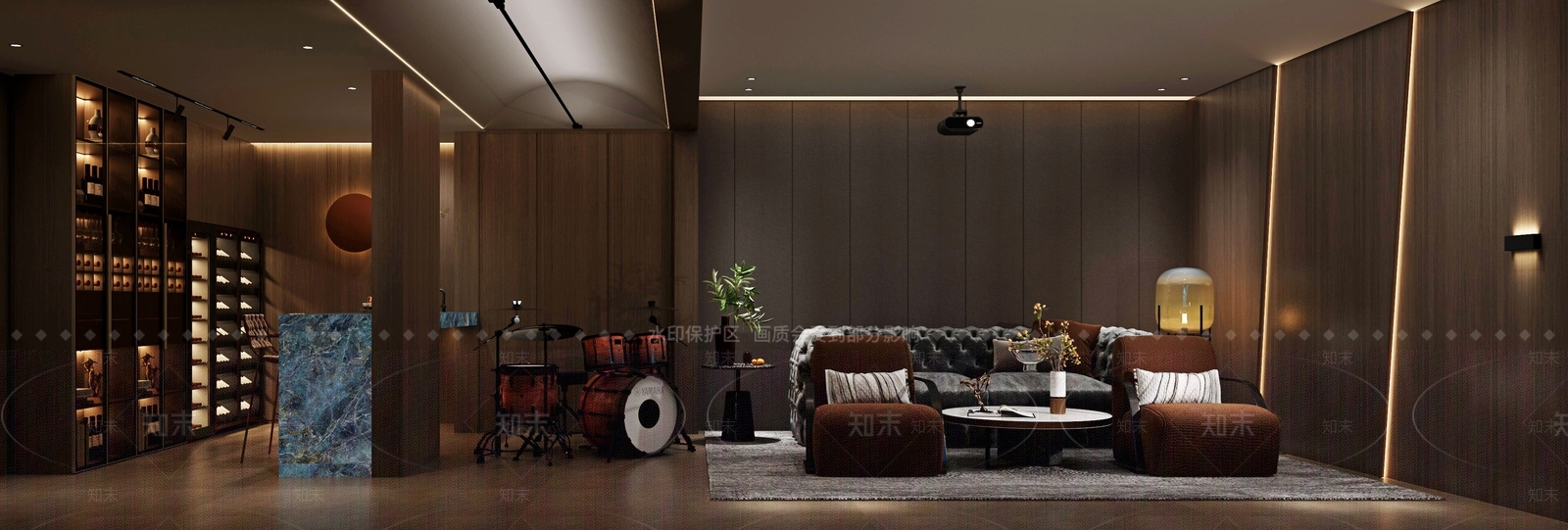 现代影音室3D模型下载【ID:1130700396】
