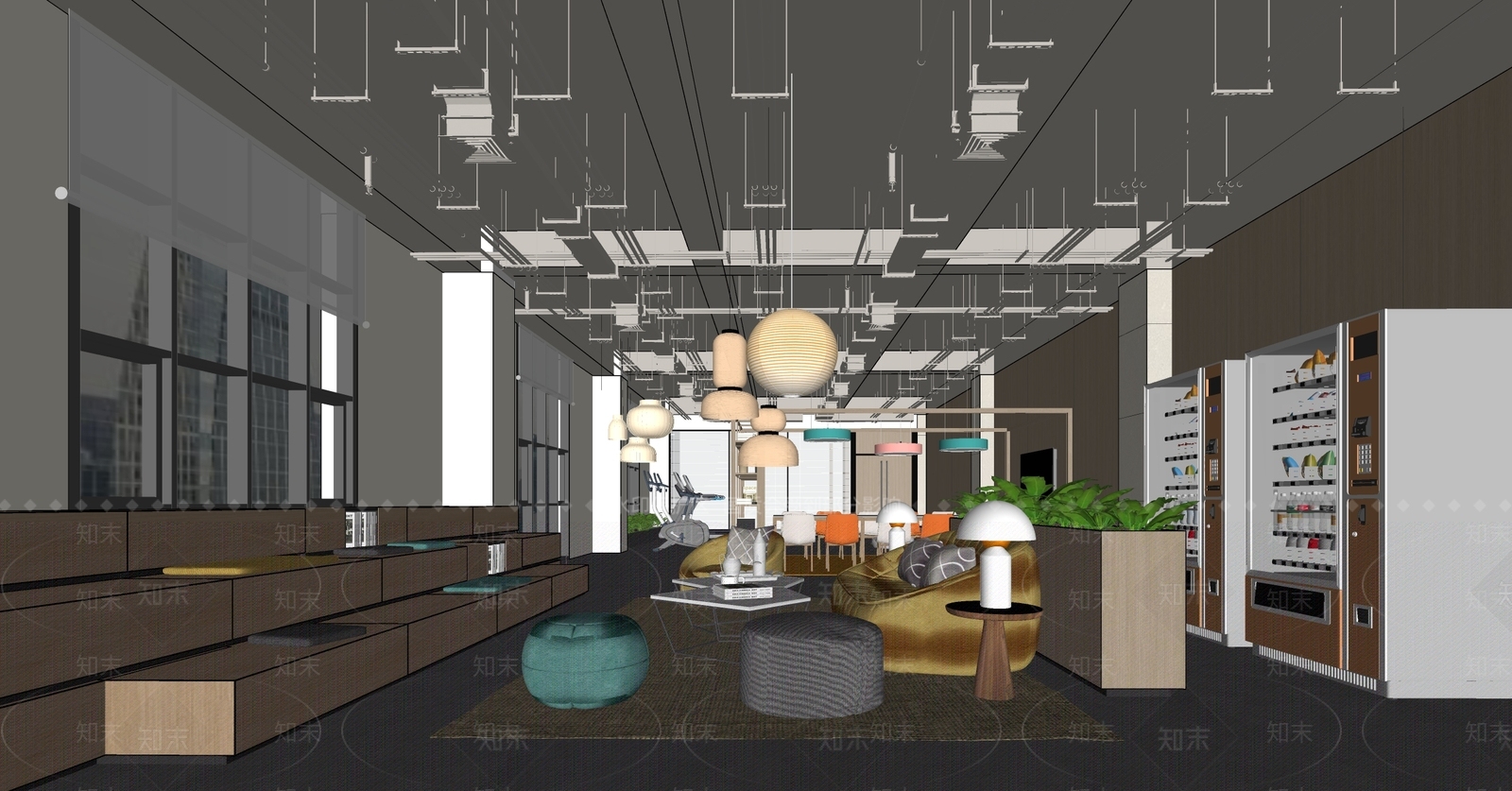 现代办公休息区SU模型下载【ID:1130703439】