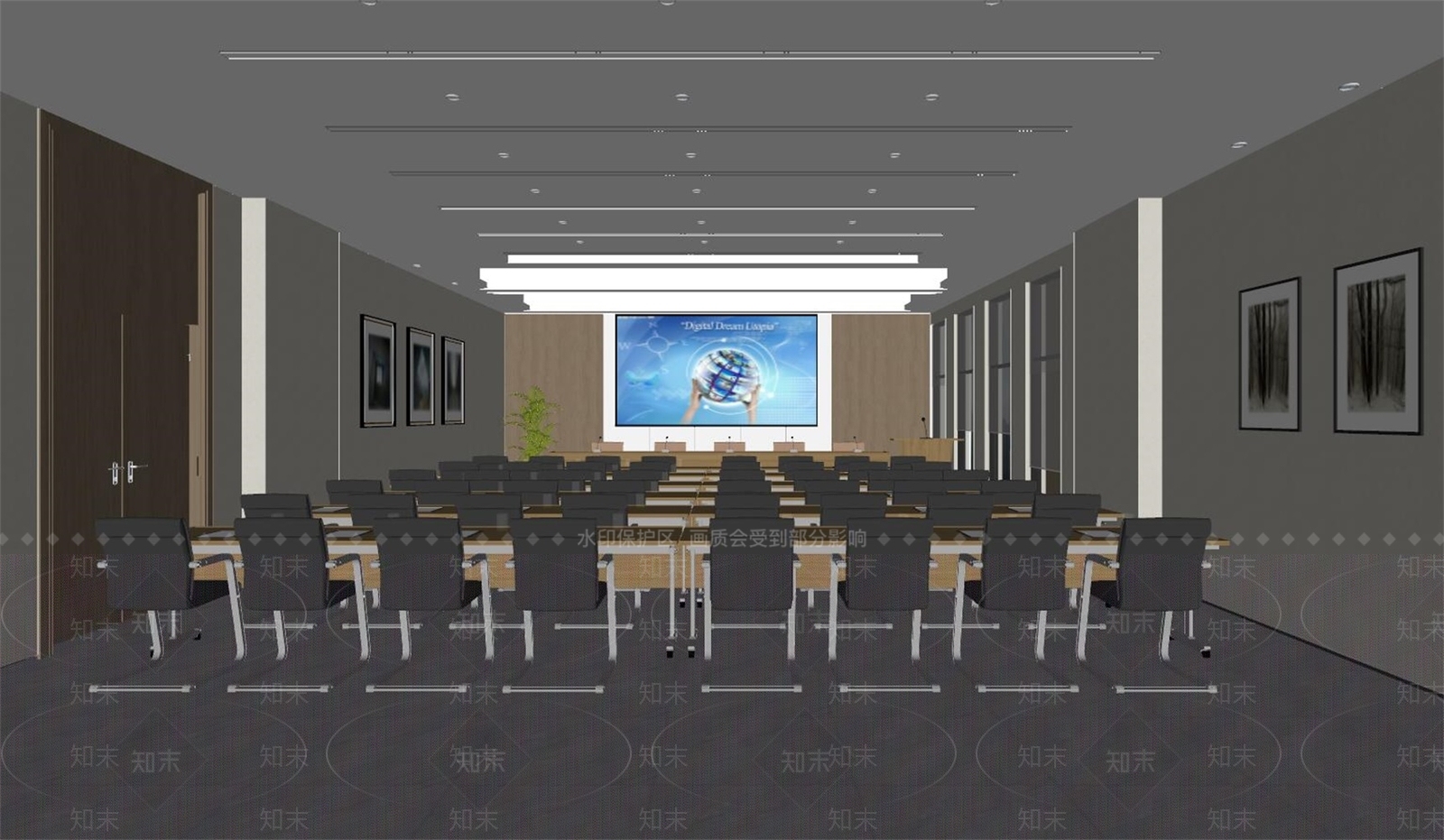 现代会议室SU模型下载【ID:1130706459】