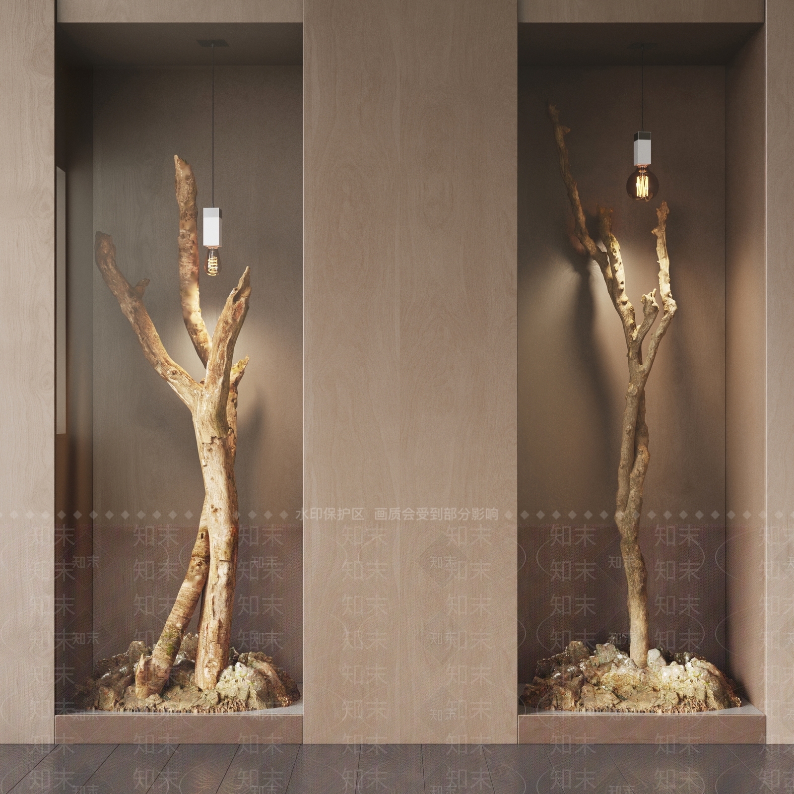 现代树枝雕塑SU模型下载【ID:1130706799】