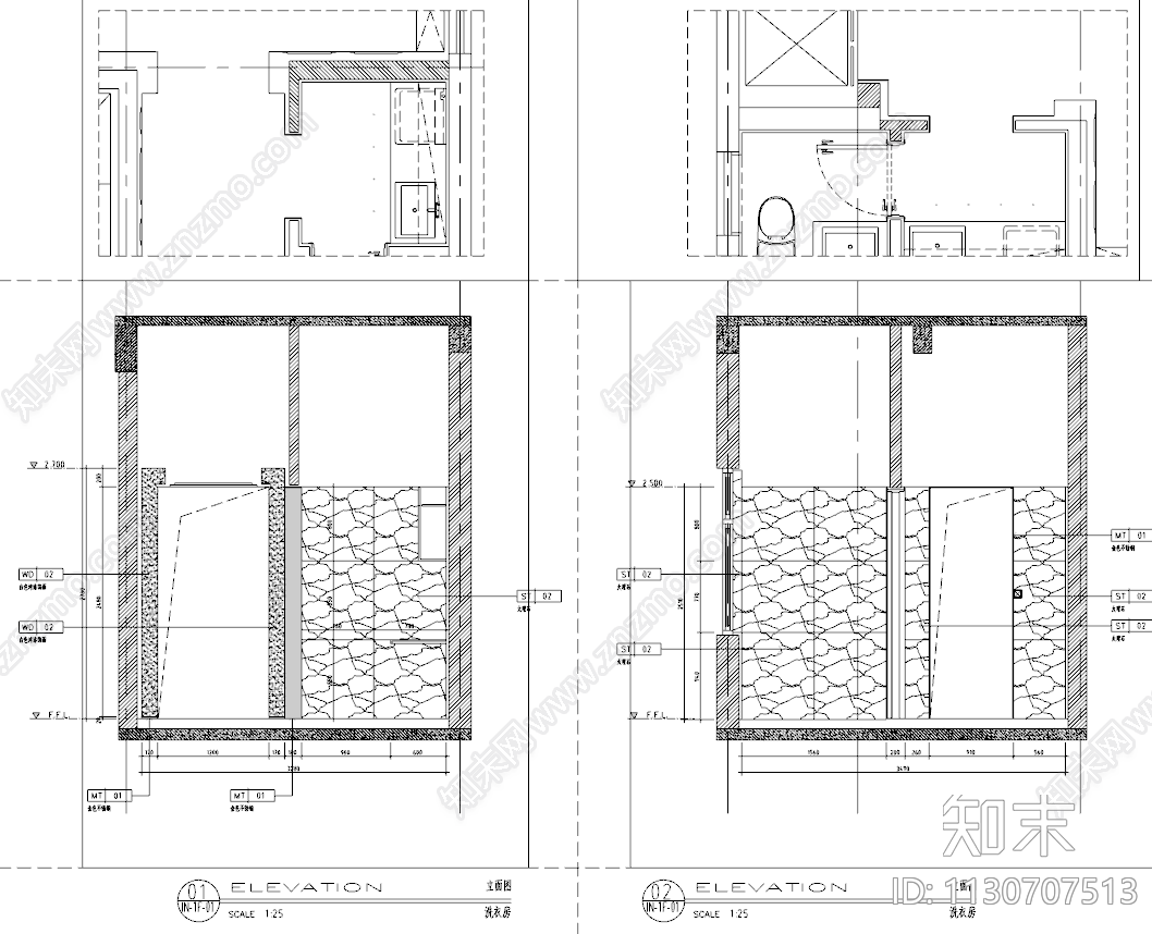 别墅室内效果图cad施工图下载【ID:1130707513】