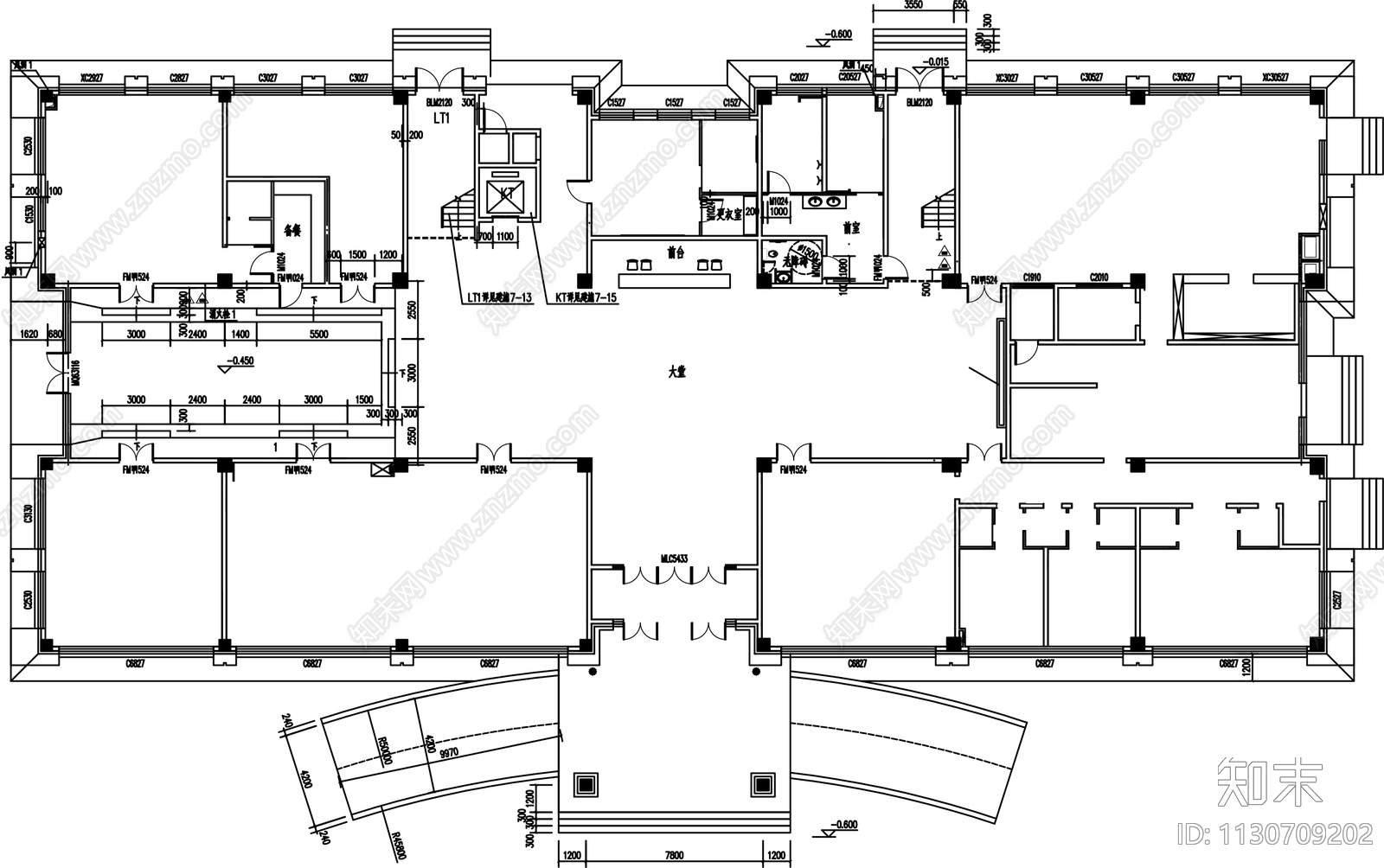 办公空间室内平面布置图施工图下载【ID:1130709202】