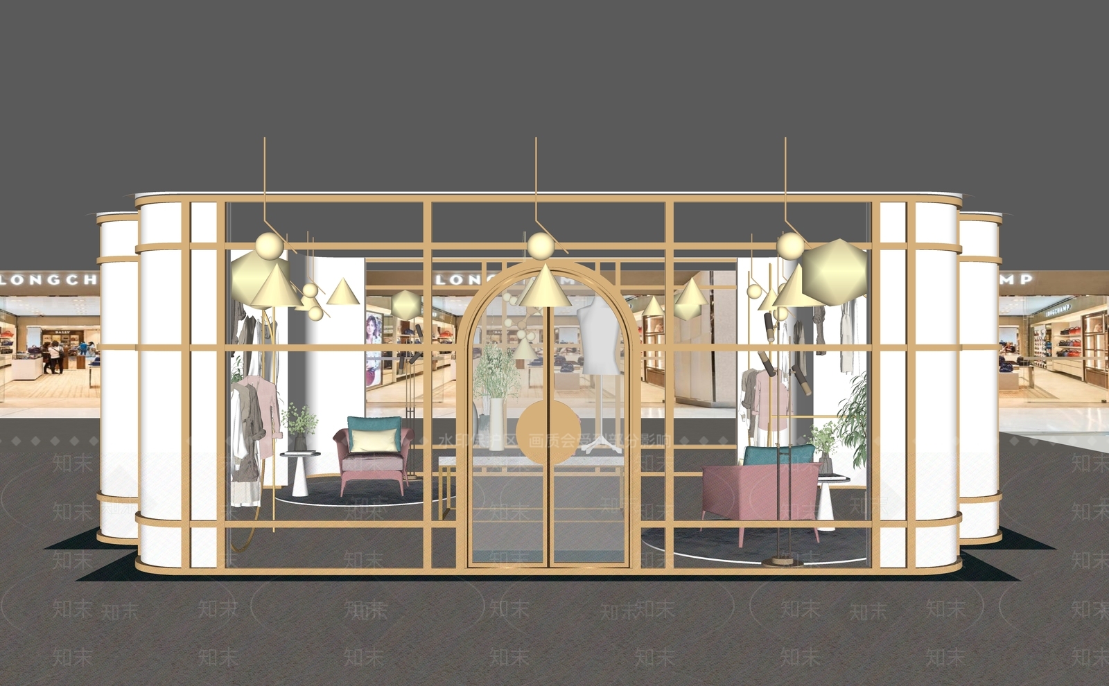 现代服装箱包店SU模型下载【ID:1130718122】