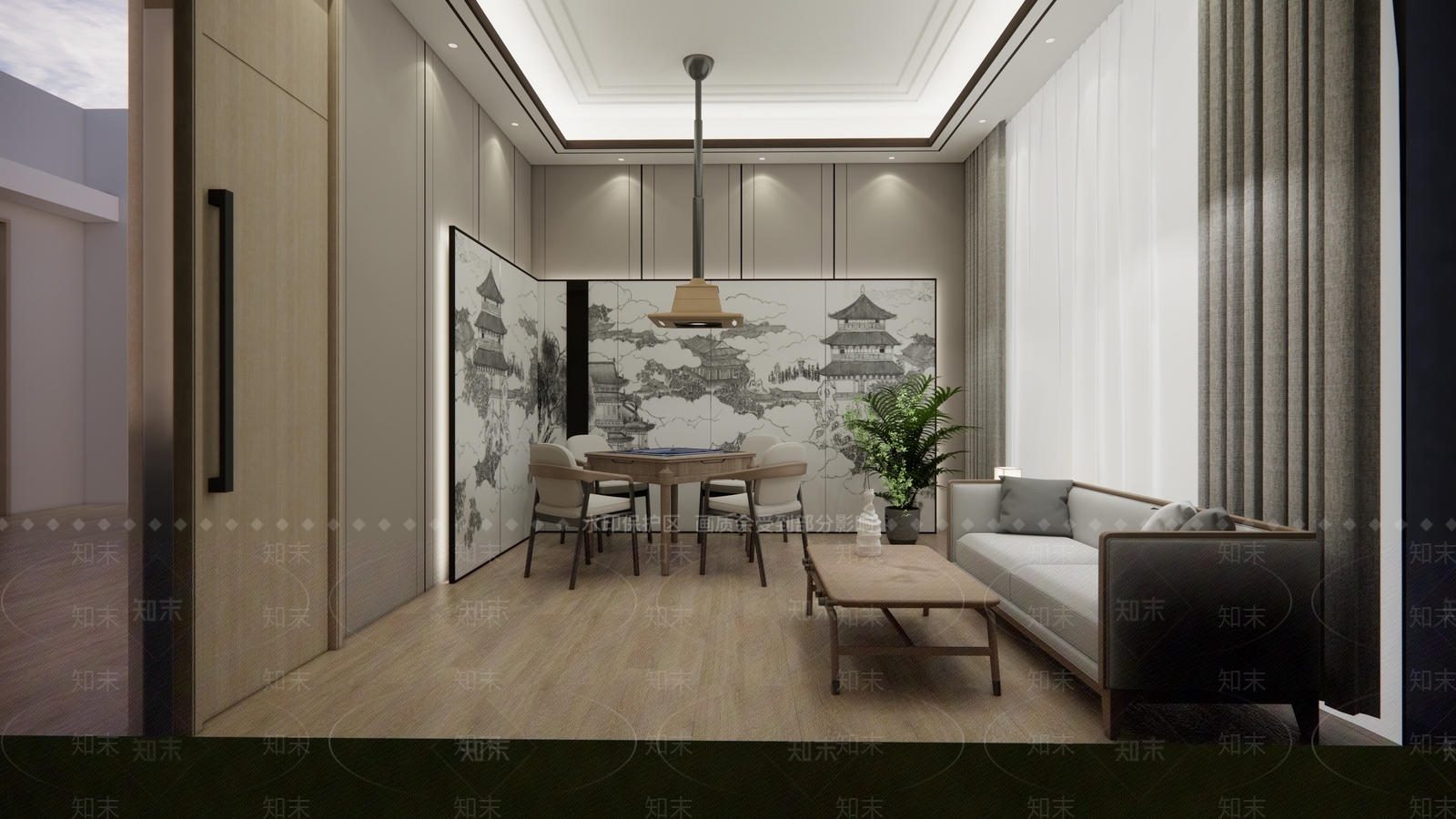 现代风格棋牌室SU模型下载【ID:1130720394】