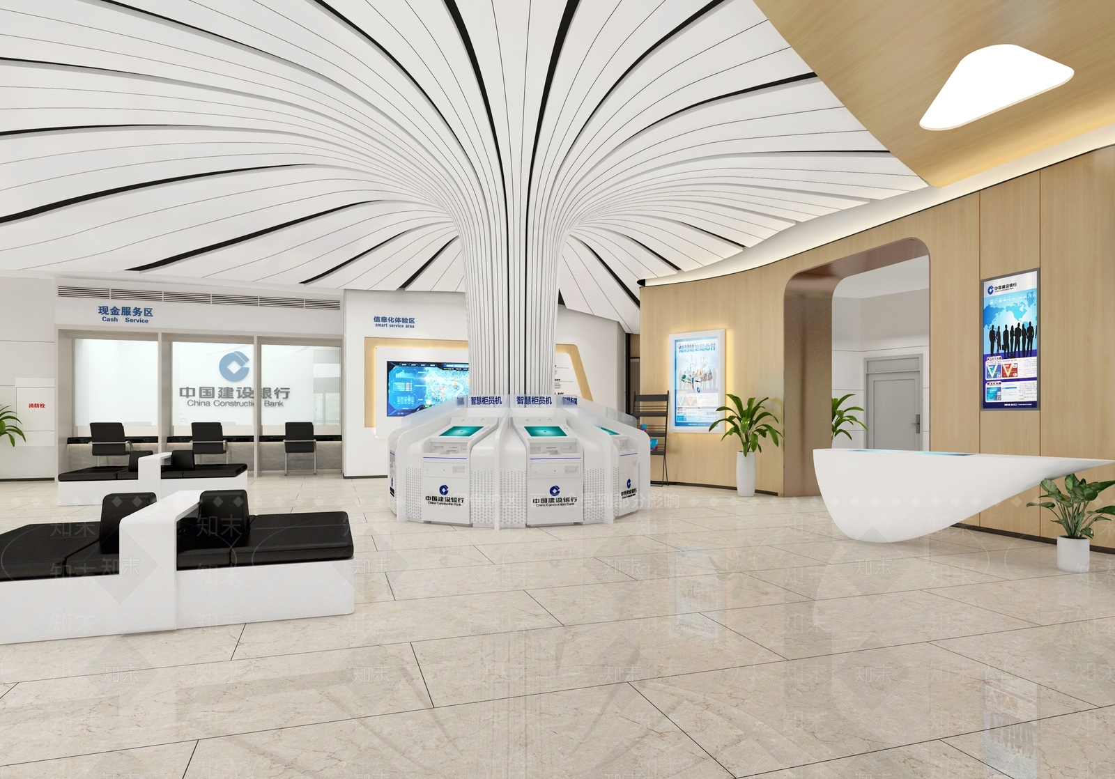 现代建设银行大厅3D模型下载【ID:1130720498】